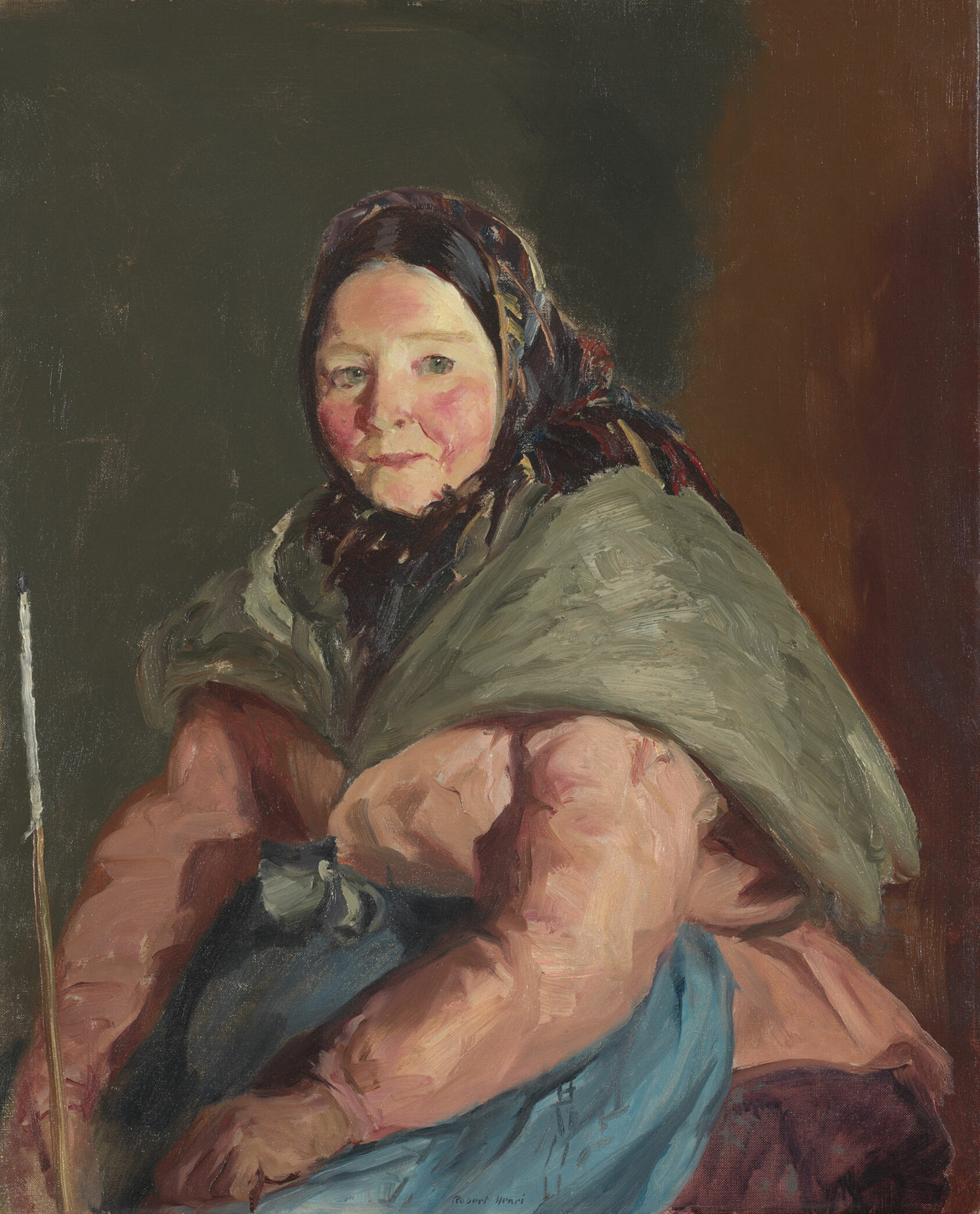 A work made of oil on canvas.