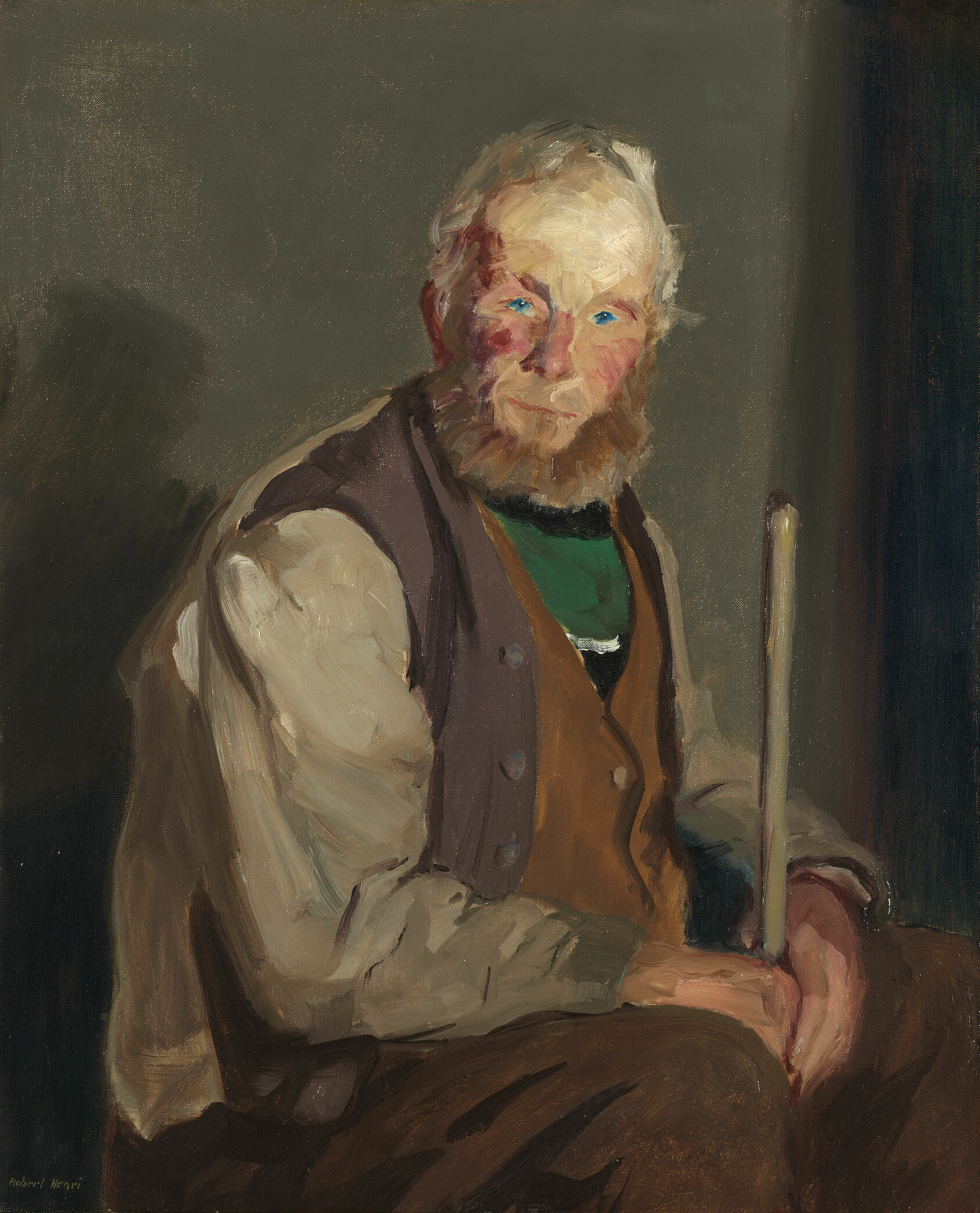 A work made of oil on canvas.