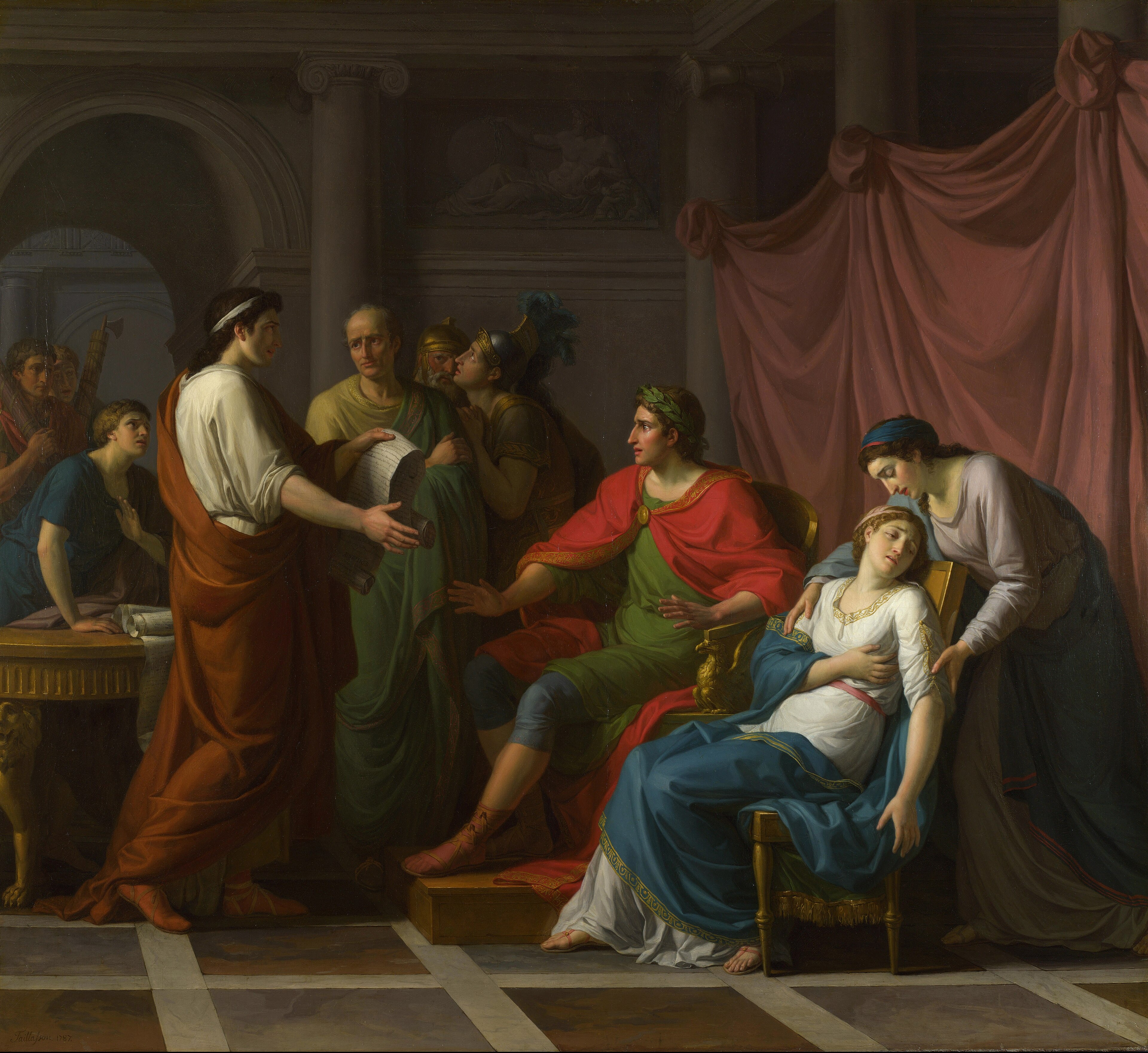 Virgil reading the Aeneid to Augustus and Octavia by Jean-Joseph Taillasson 1745 — 1809