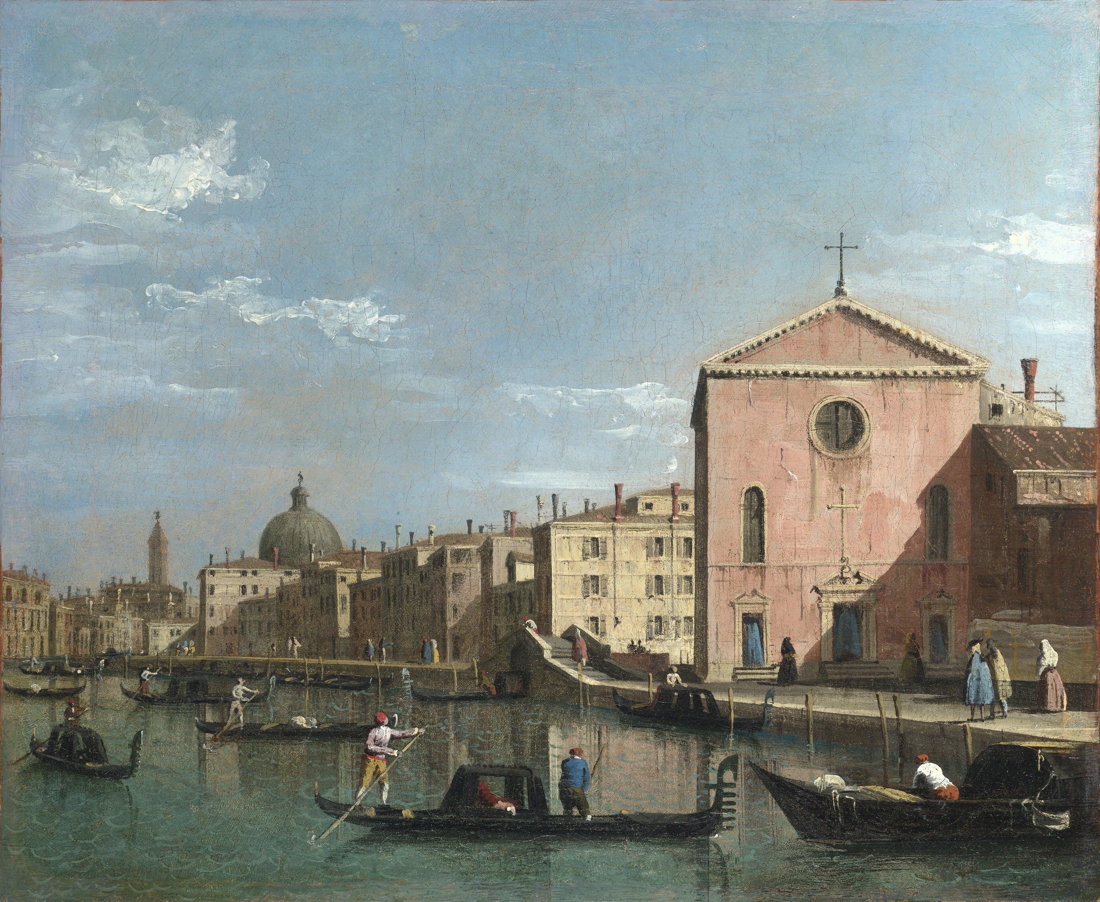 Venice: The Grand Canal facing Santa Croce by Canaletto