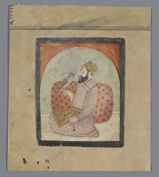 Miniature painting of a man with a hawk, possibly a Sikh guru (such as Guru Hargobind or Guru Tegh Bahadur), ca.1700–1800 by Unknown author Unknown author