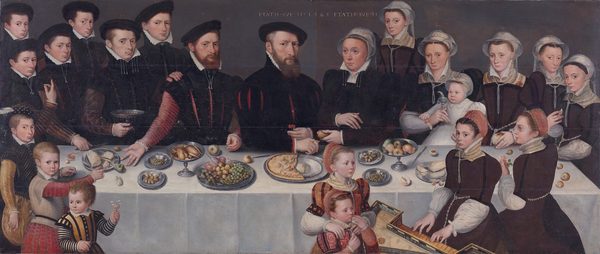 Family Portrait of Pierre de Moucheron, Merchant in Middelburg and Antwerp, his Wife Isabeau de Gerbier, their eighteen Children, their Son-in-Law Allard de la Dale and first Grandchild by anonymous