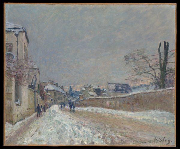 Rue Eugène Moussoir at Moret: Winter