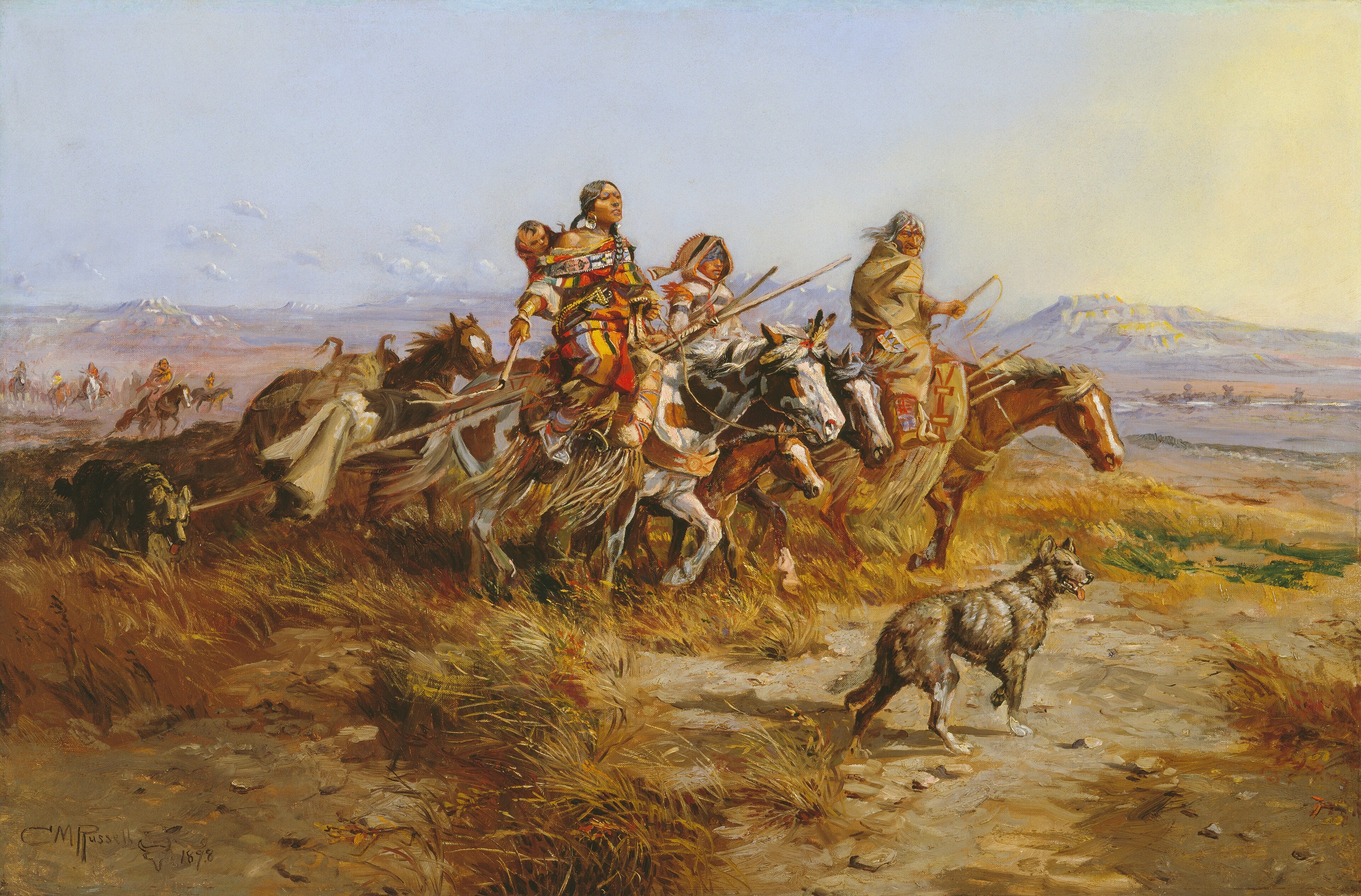 Indian Women Moving by Charles Marion Russell