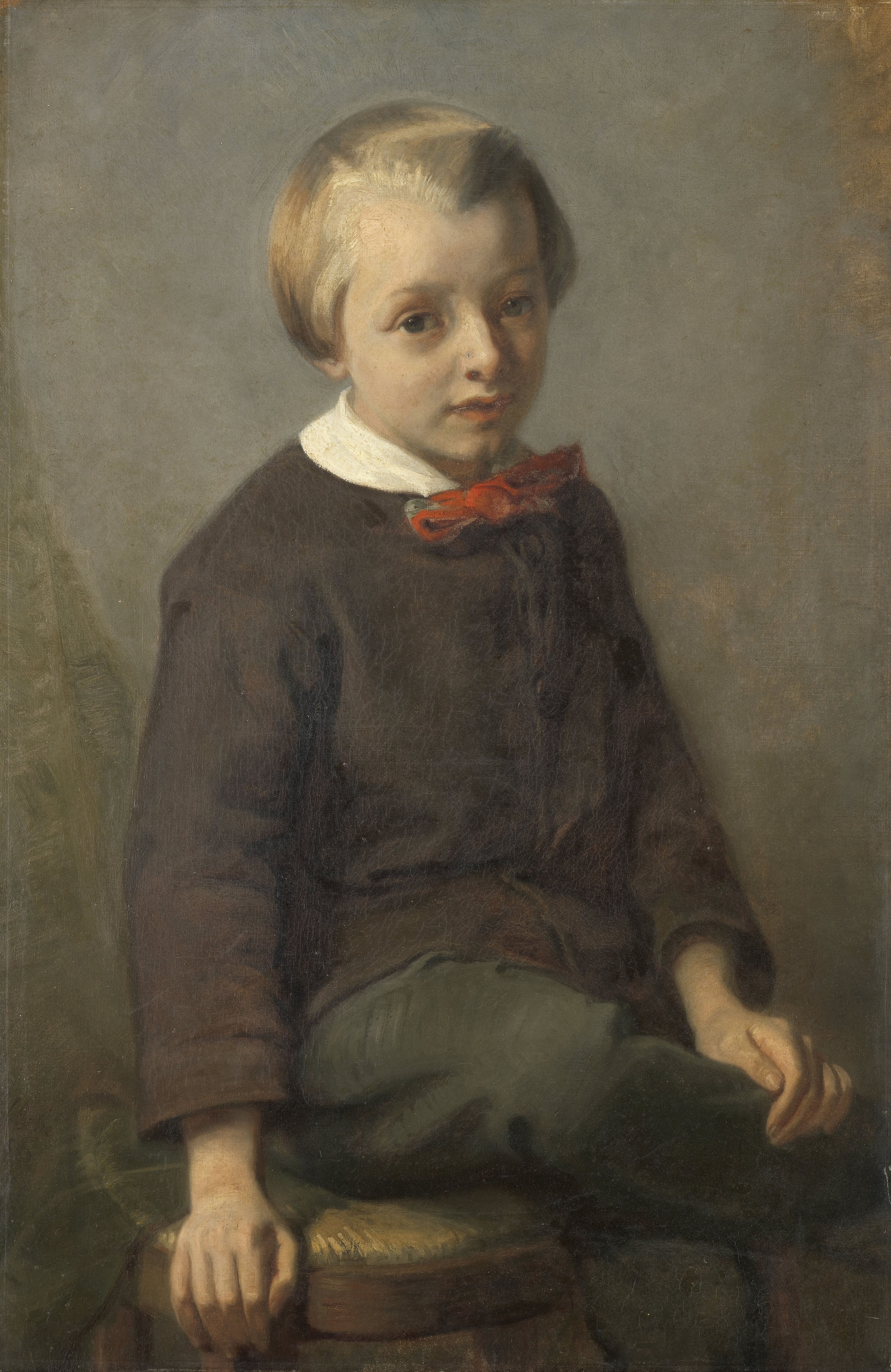 Portrait of a boy . by August Allebé
