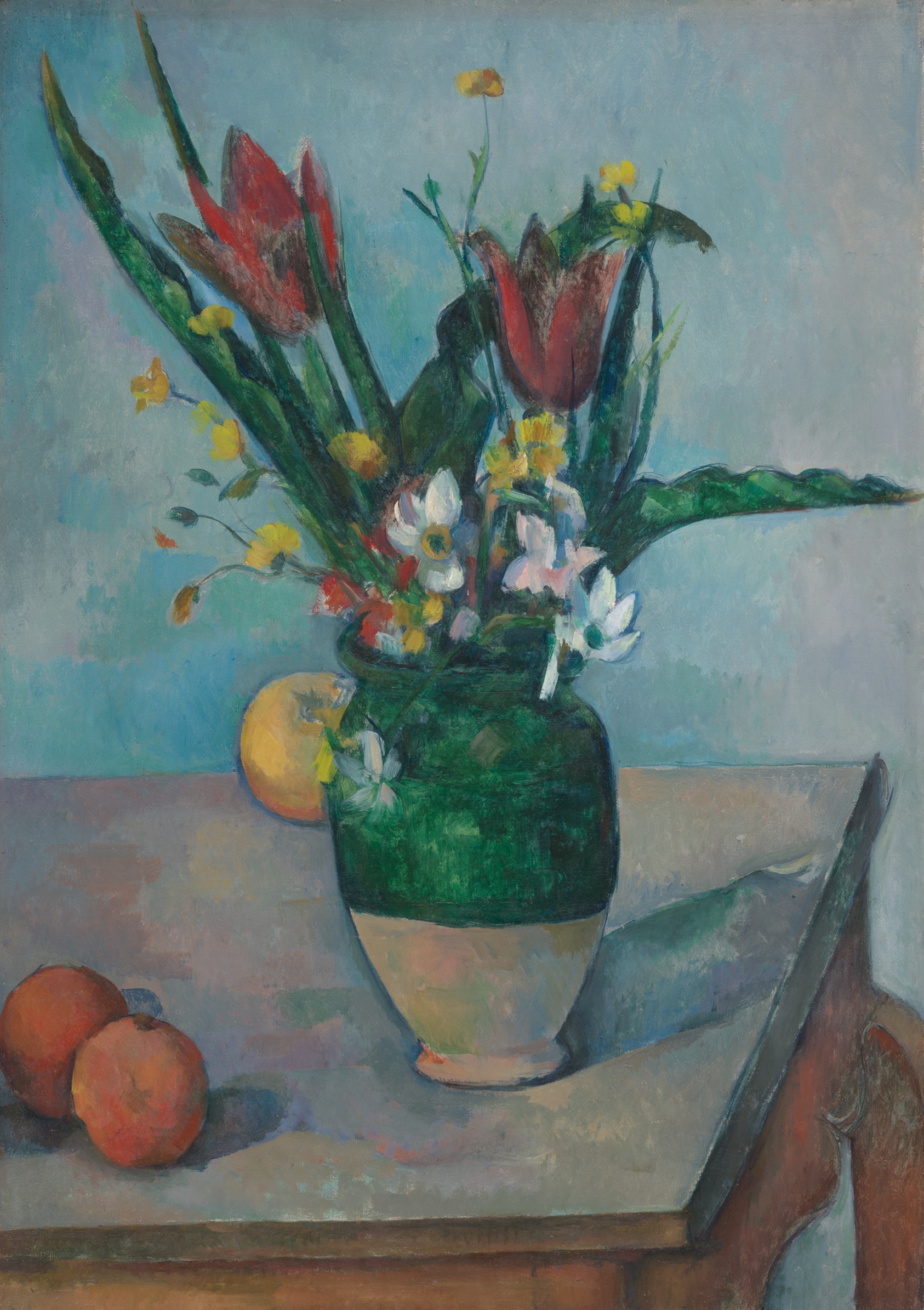 A work made of oil on canvas.