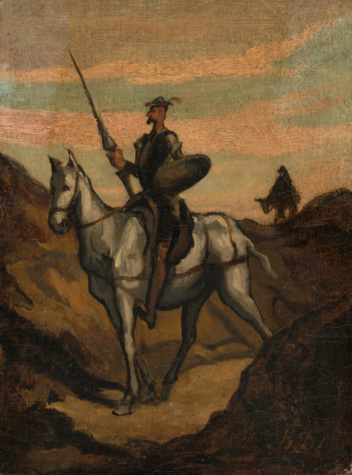 A work made of oil on canvas.