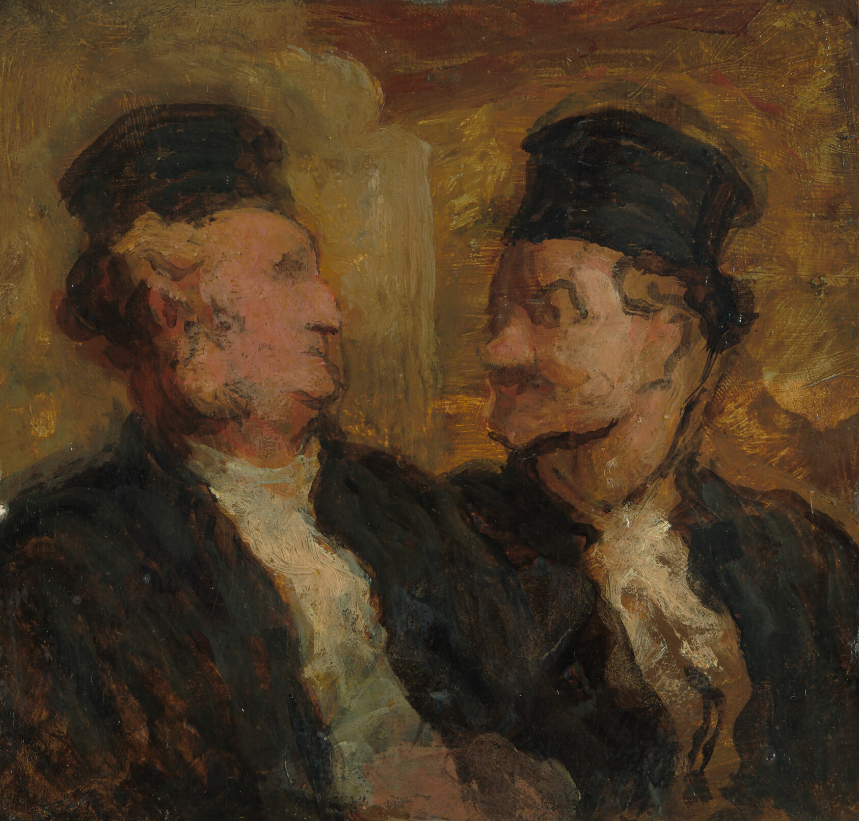 A work made of oil on panel.