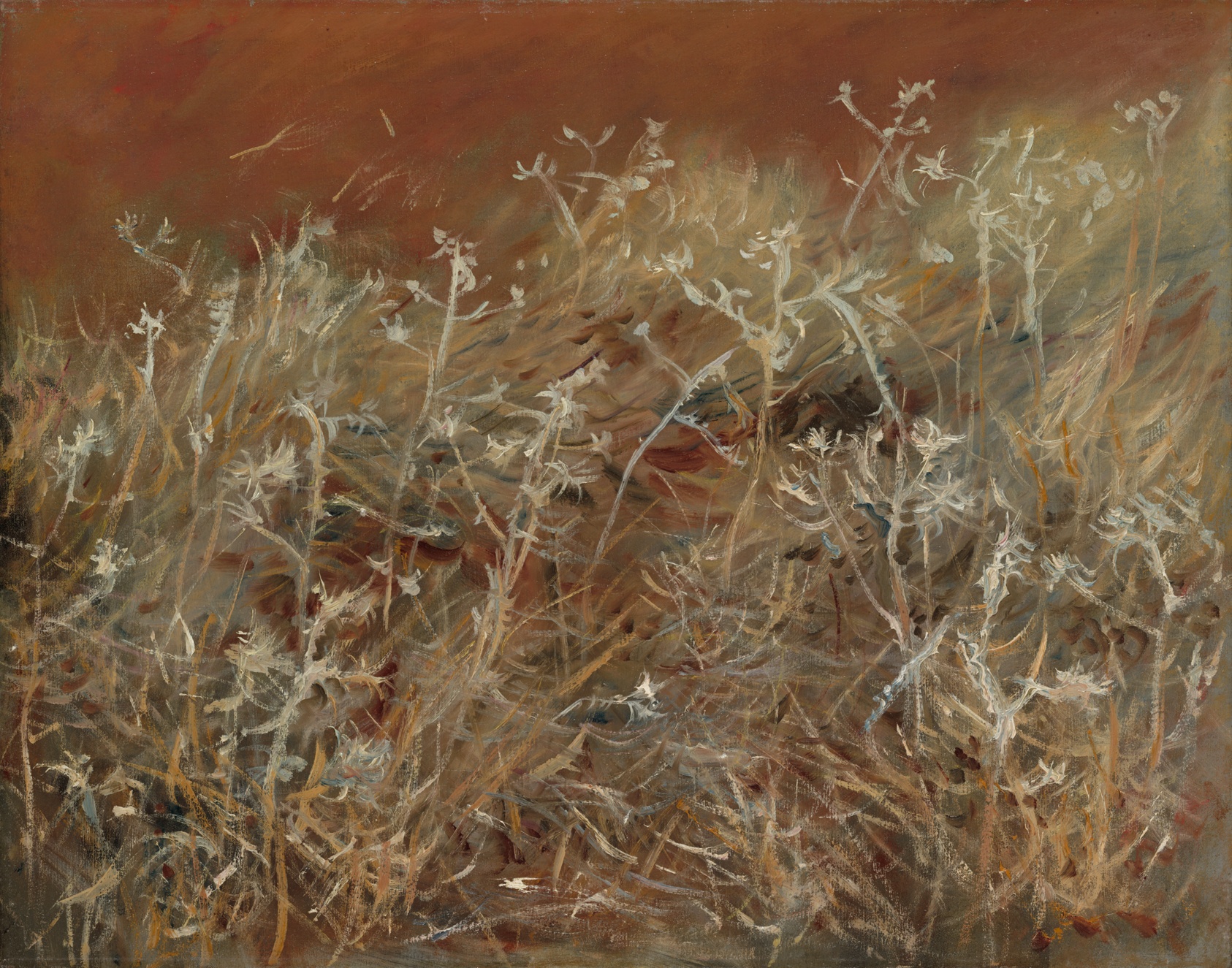 A work made of oil on canvas.