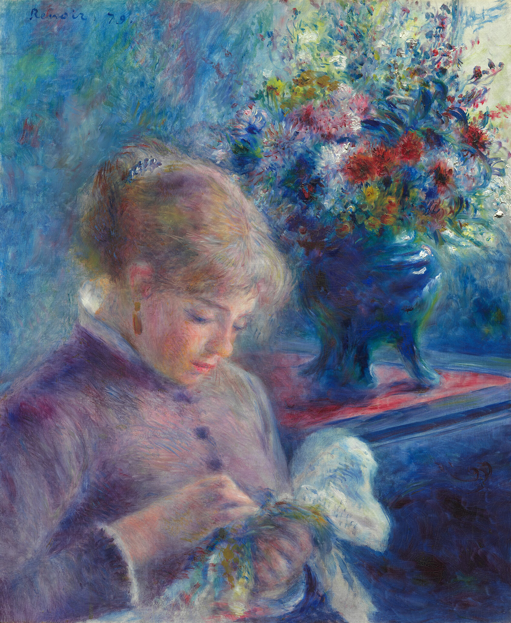 A work made of oil on canvas.