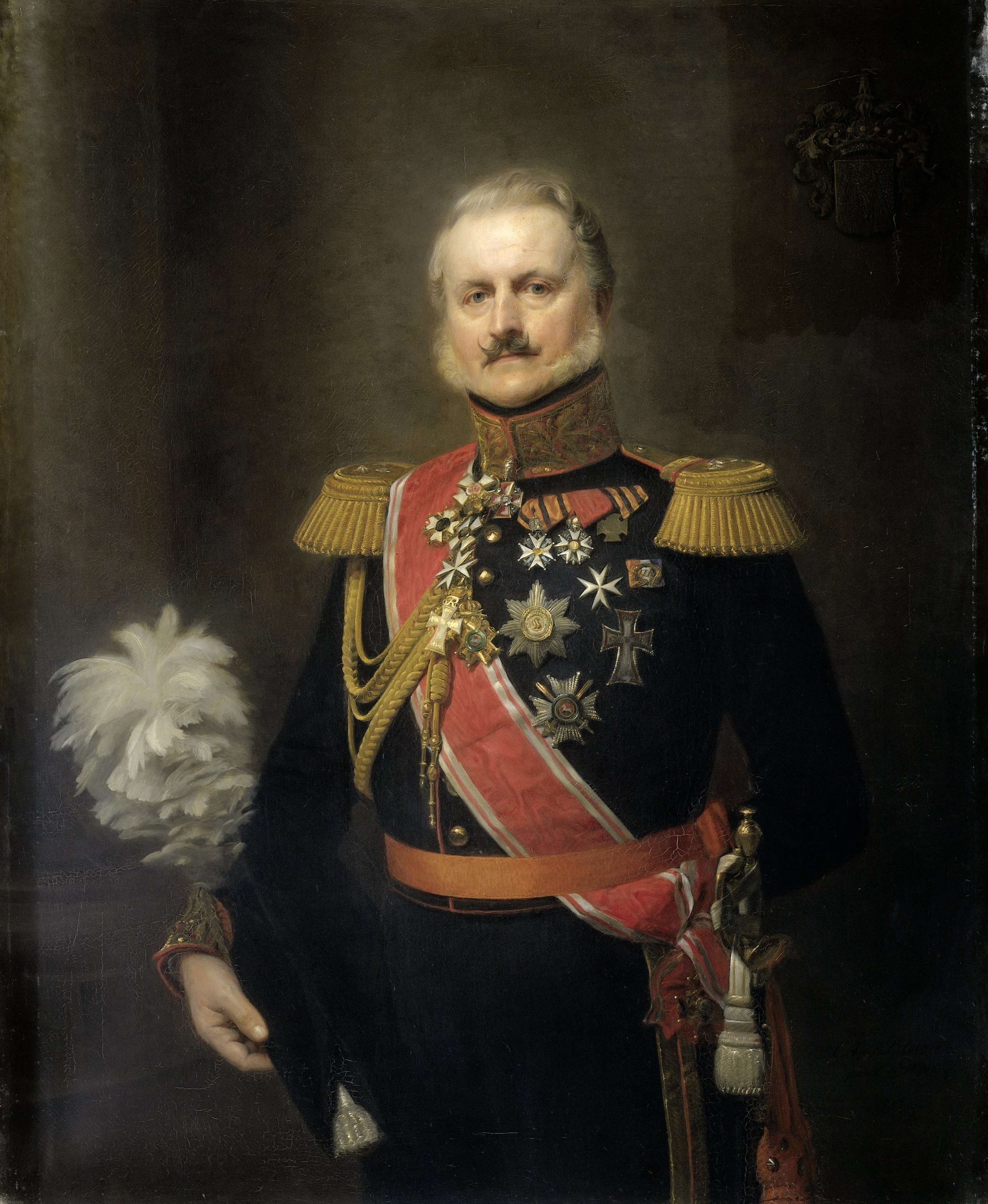 Portrait of Antonie Frederick Jan Floris Jacob Baron van Omphal (1788–1863), Lieutenant General by Herman Antonie de Bloeme