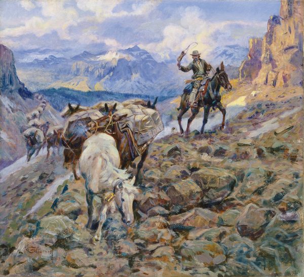When Mules Wear Diamonds by Charles Marion Russell