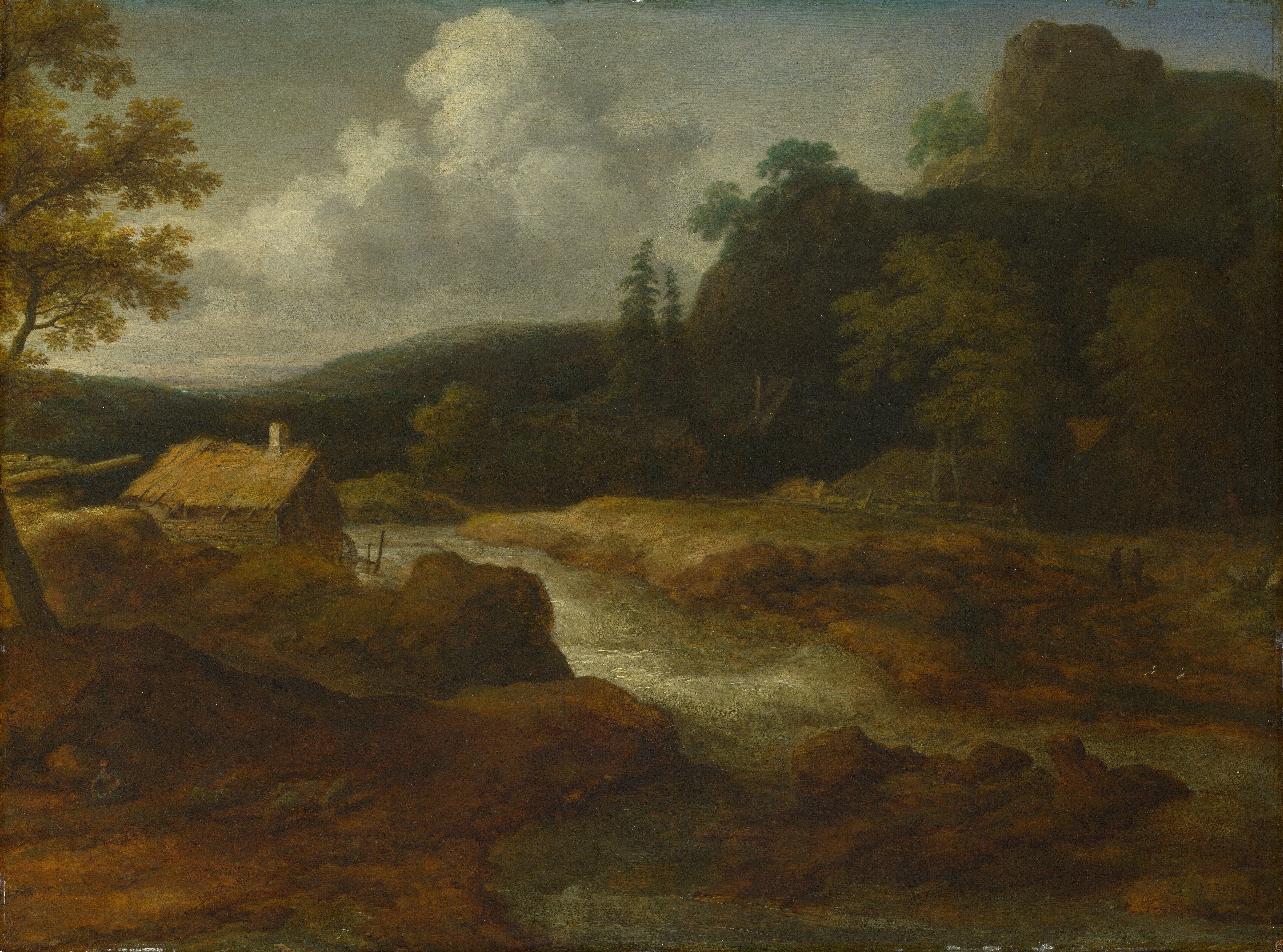 A Saw-mill by a Torrent by Allaert van Everdingen