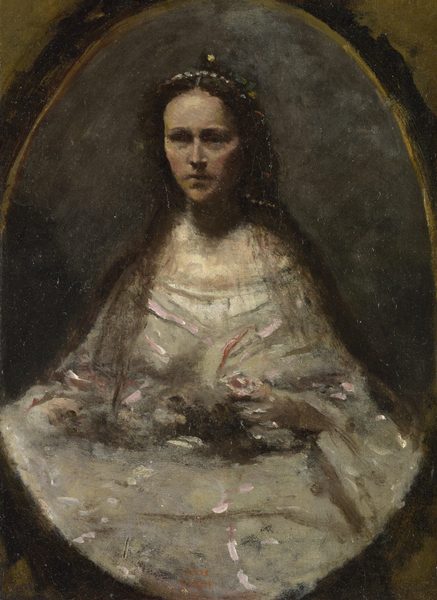 Sketch of a Woman in Bridal Dress by Jean-Baptiste Camille Corot