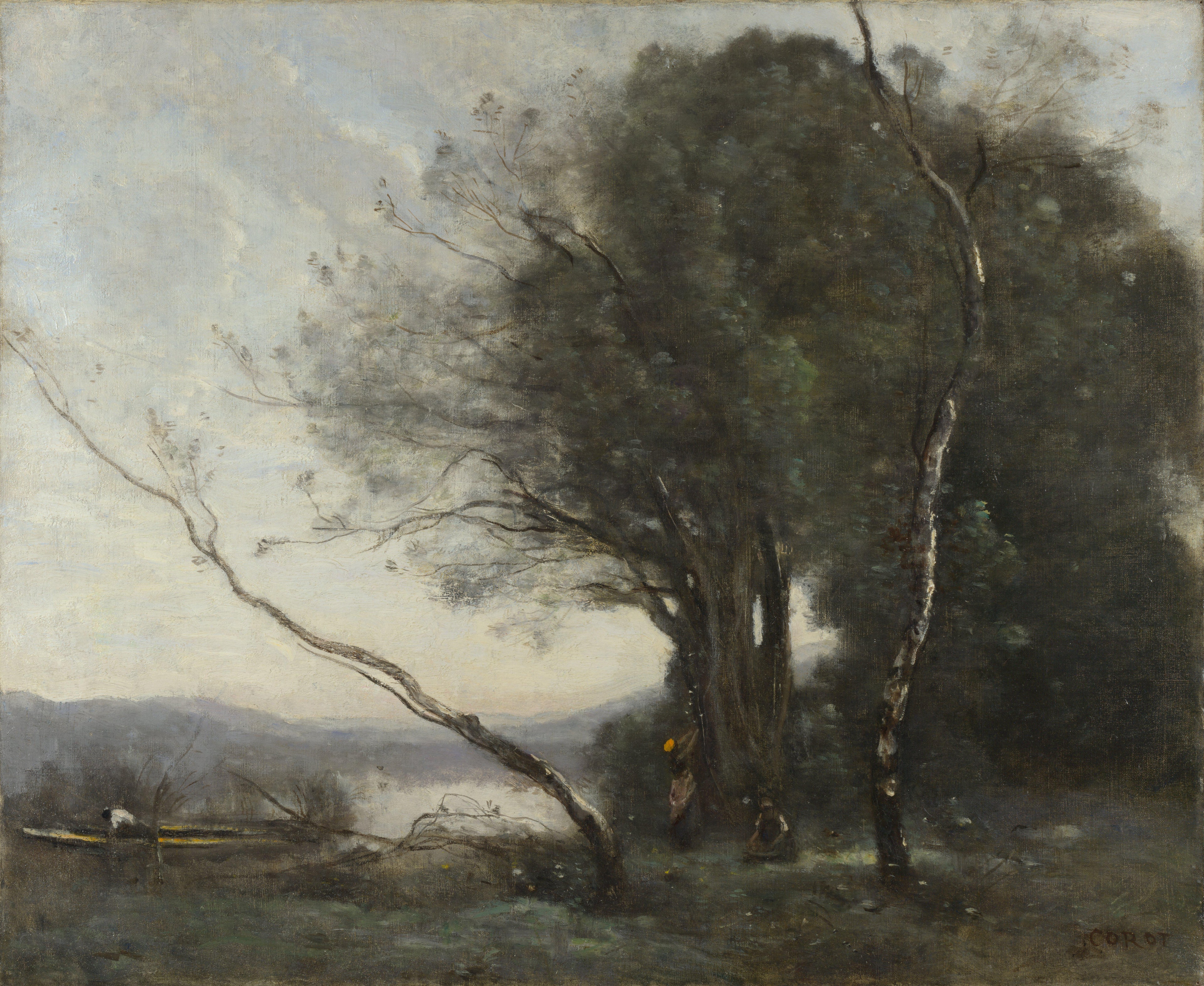 The Leaning Tree Trunk by Jean-Baptiste Camille Corot