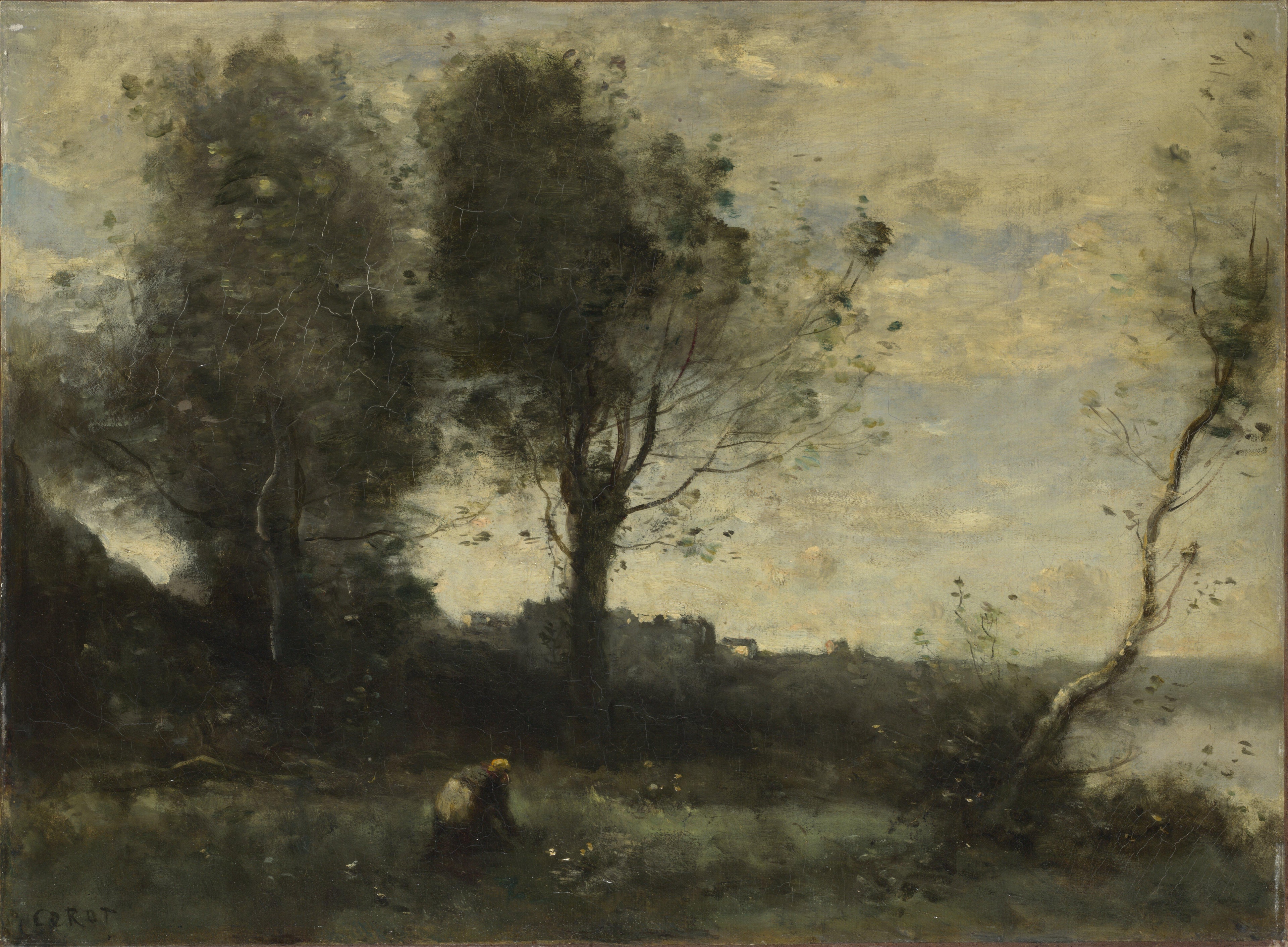 Corot - The Wood Gatherer, NG2626 by Jean-Baptiste Camille Corot