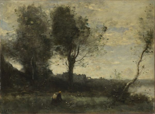 Corot - The Wood Gatherer, NG2626 by Jean-Baptiste Camille Corot