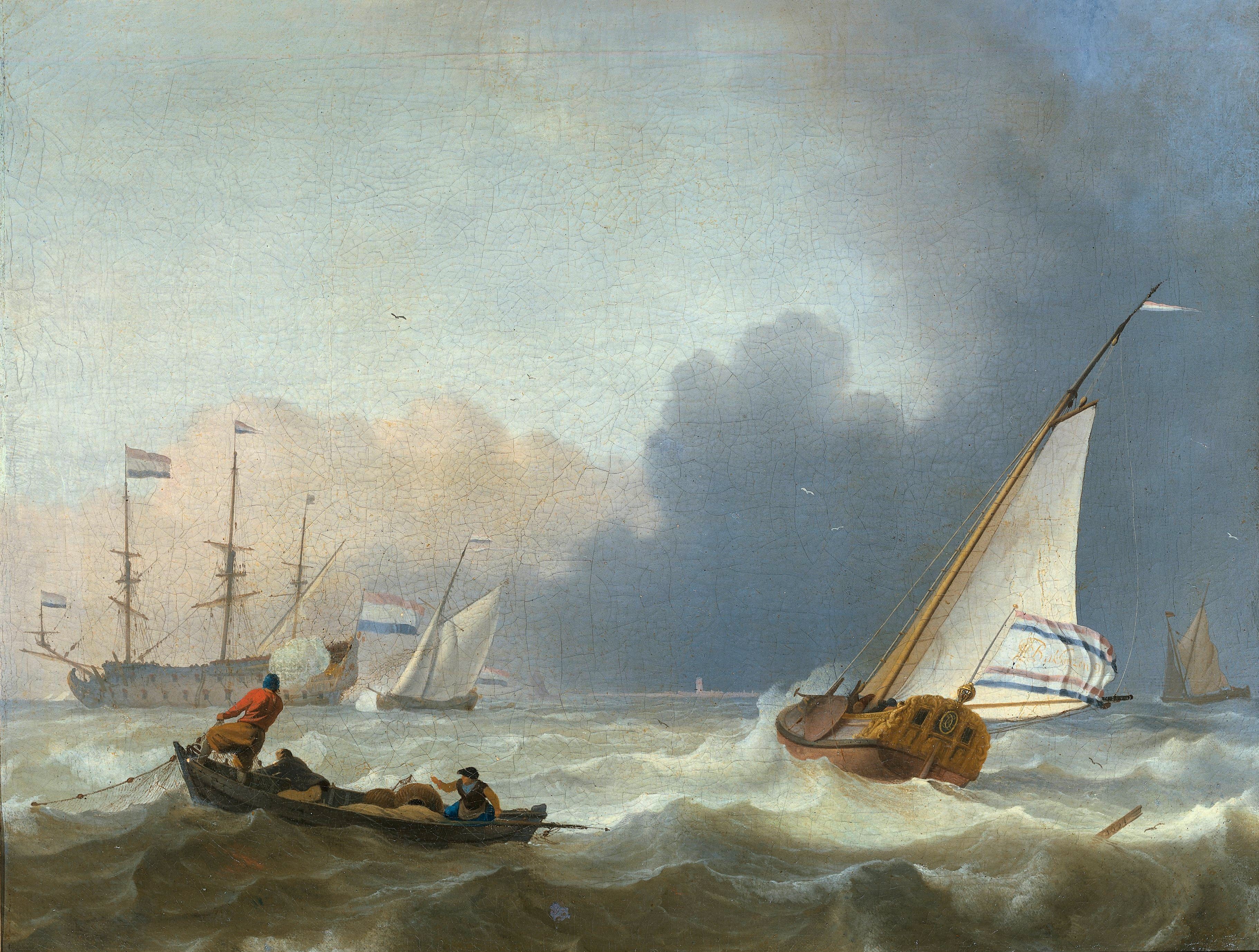 Rough Sea with a Dutch Yacht by Ludolf Bakhuizen