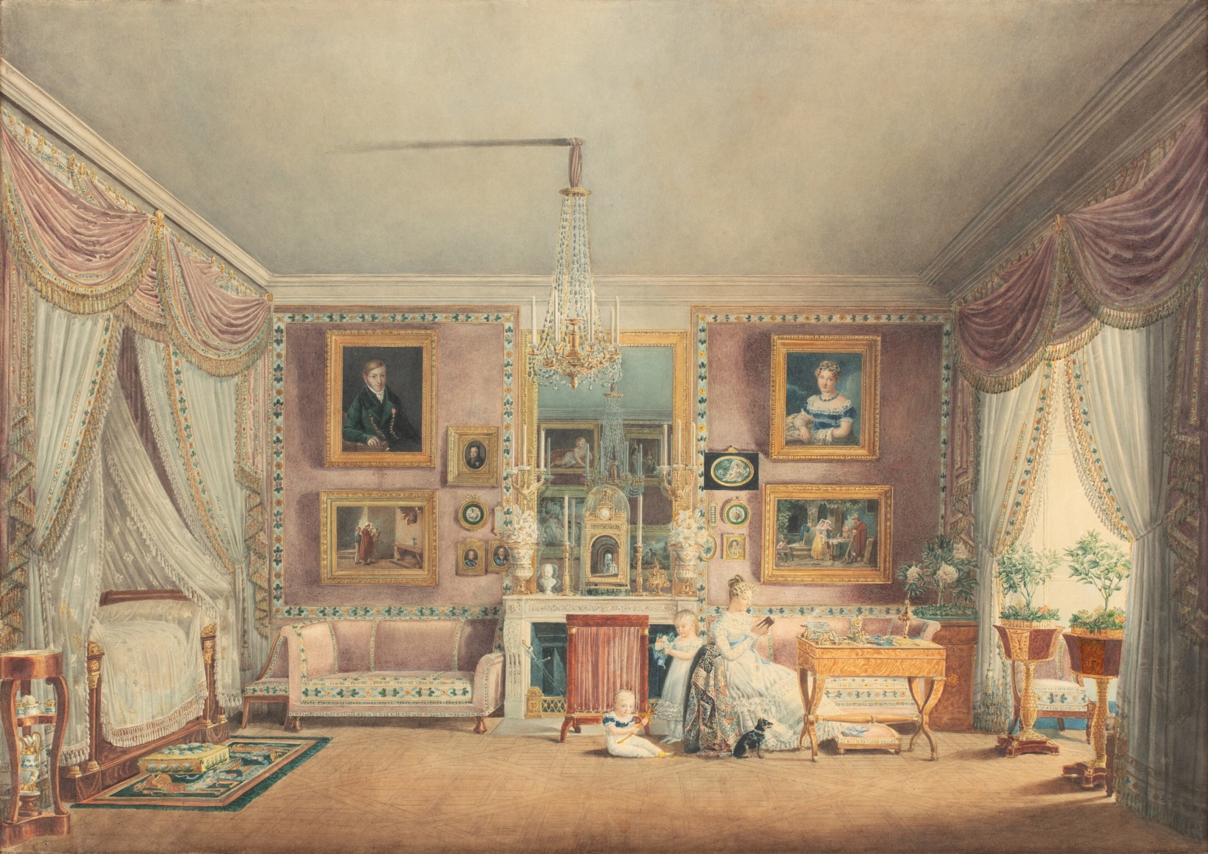 GARNERAY - View of Duchesse de Berry's bedroom in the Pavillion de Marsan by Auguste-Siméon Garneray