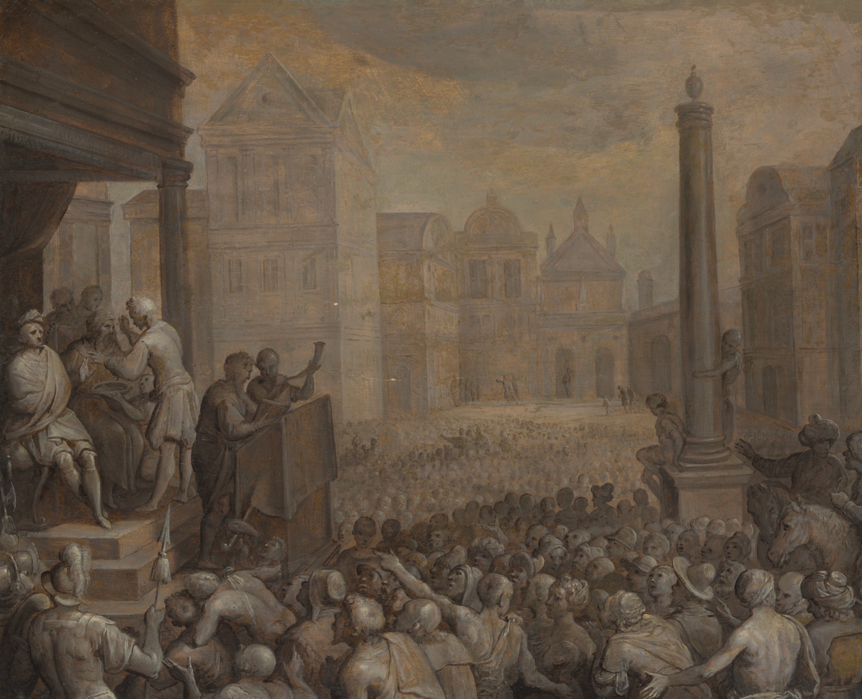 A work made of oil on panel.
