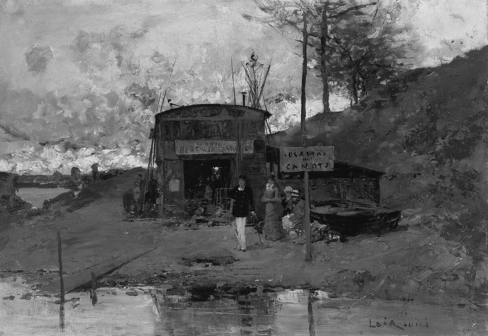 A work made of oil on canvas.