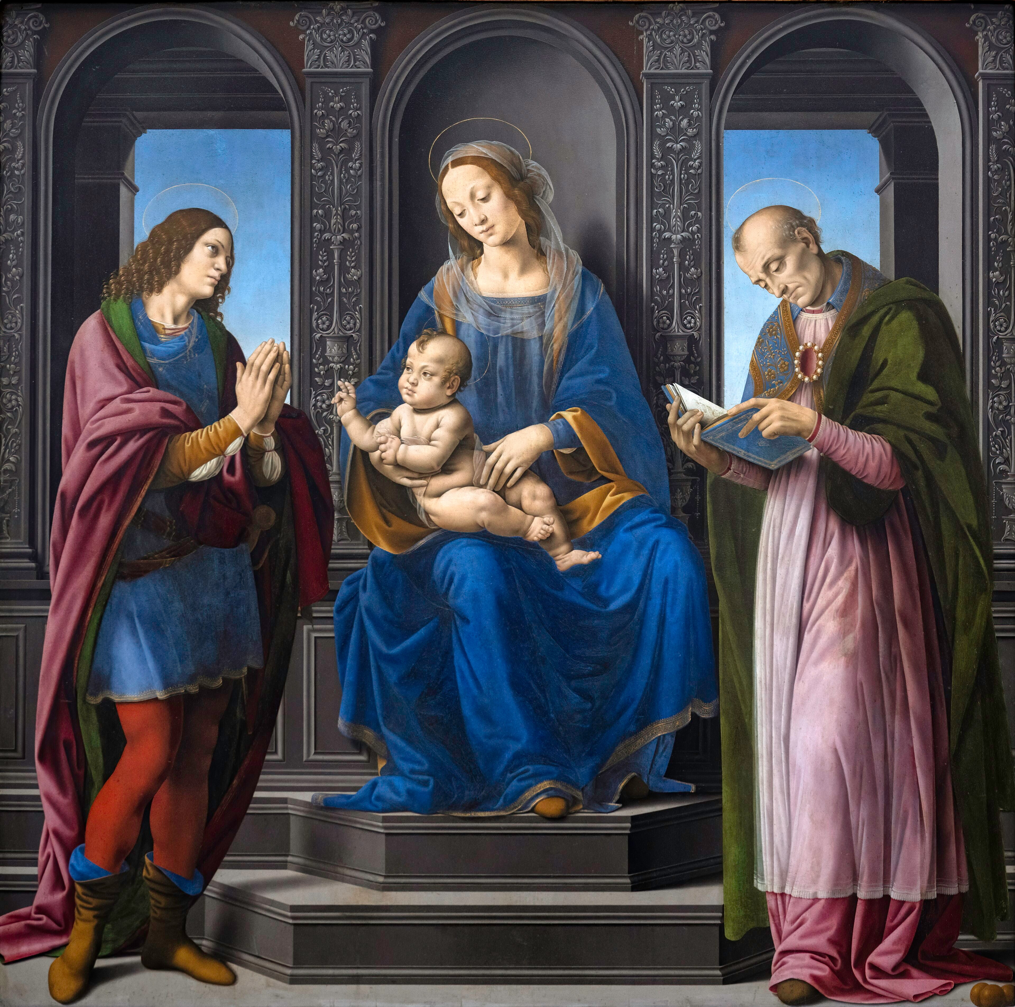 The Virgin and Child with St Julian and St Nicholas of Myra by Lorenzo di Credi
