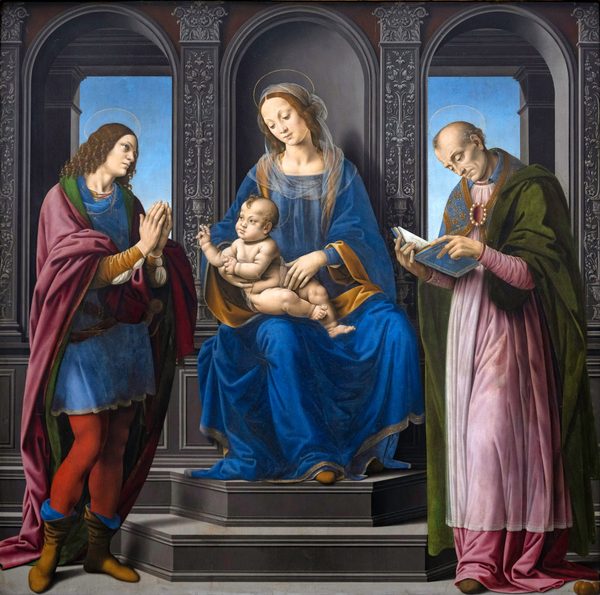 The Virgin and Child with St Julian and St Nicholas of Myra by Lorenzo di Credi