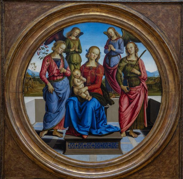 Madonna enthroned with Sts. Rose and Catherine by Pietro Perugino