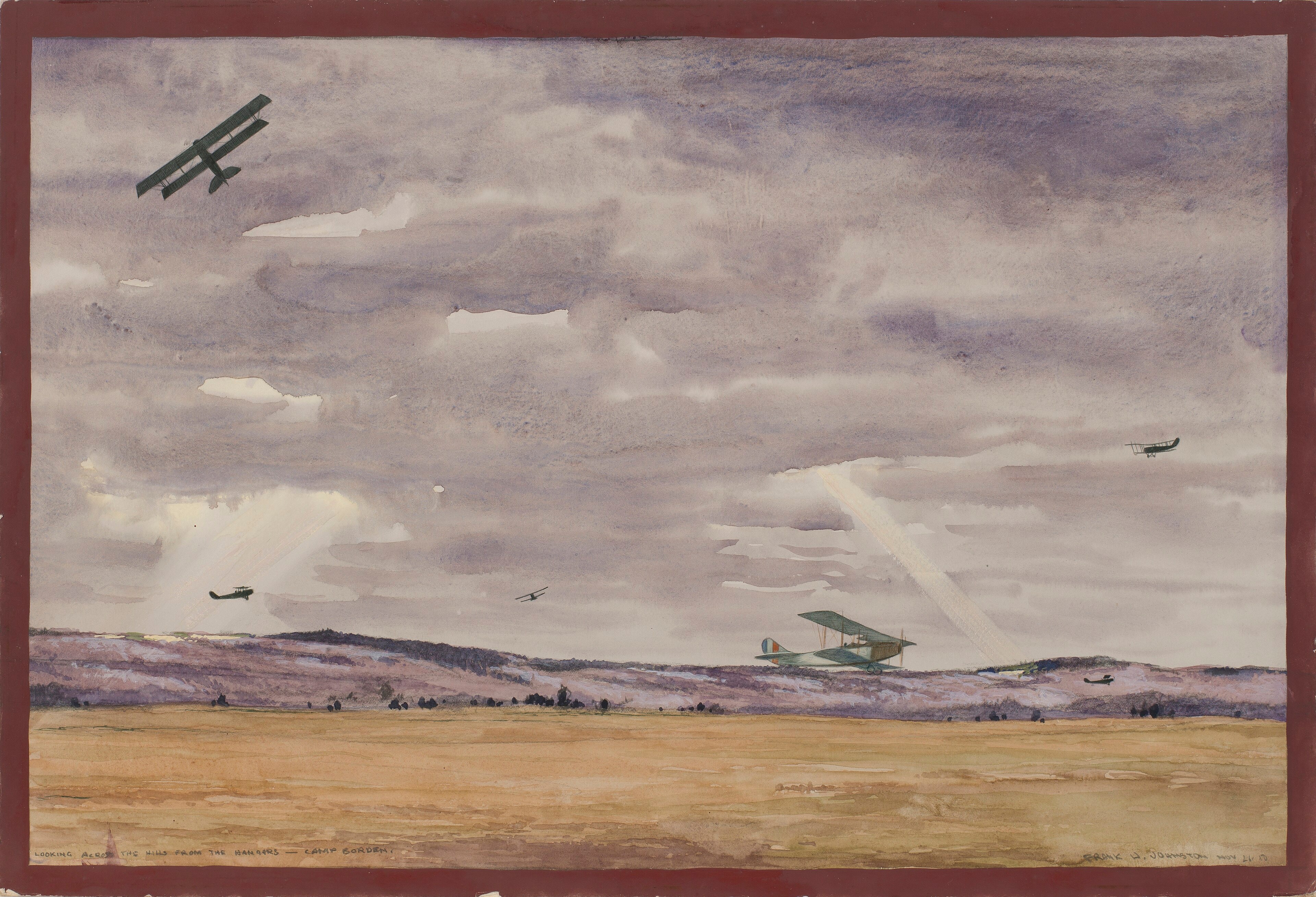 ACROSS THE HILLS FROM HANGARS by Frank Johnston