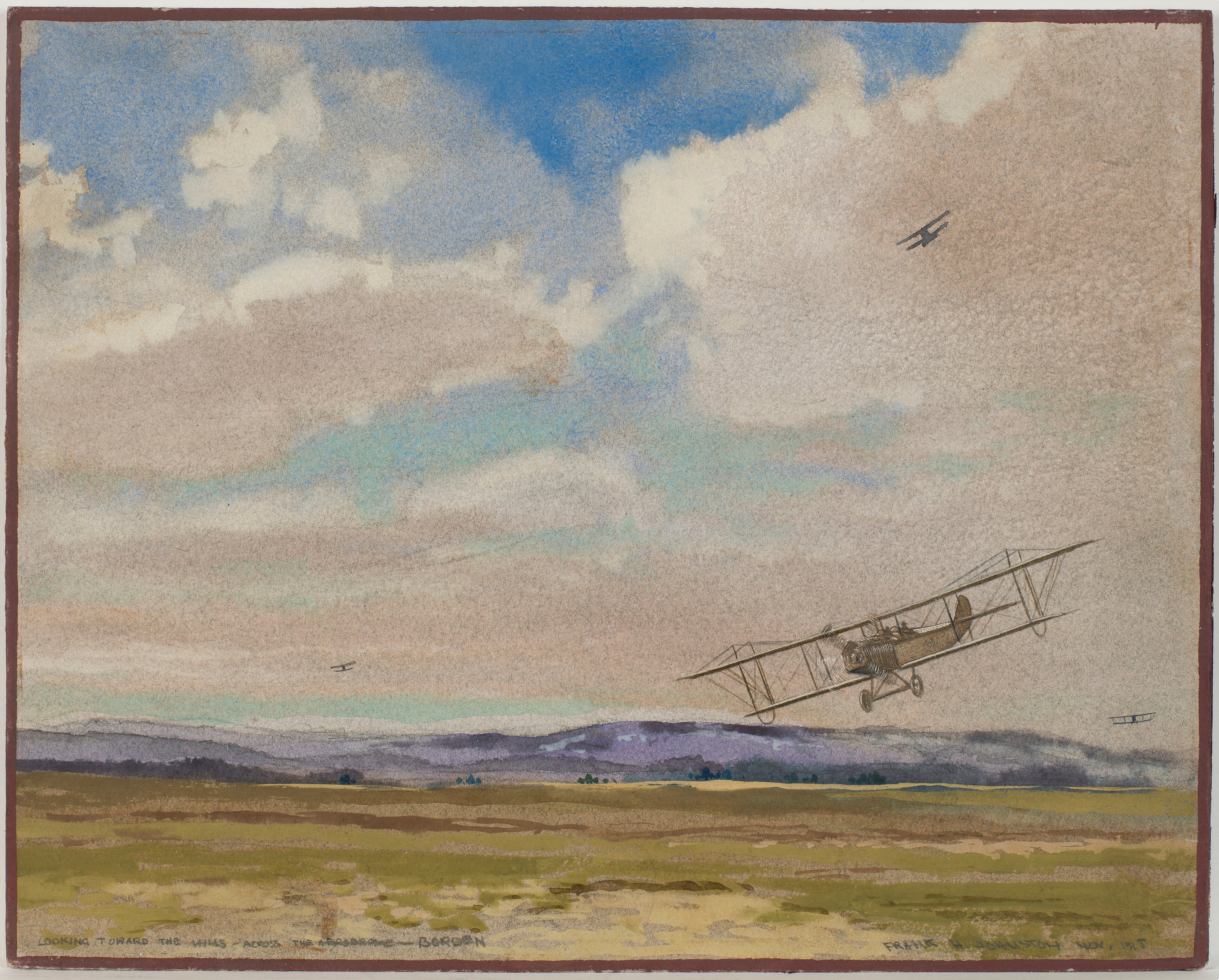 Towards the Hills Across the Aerodrome by Frank Johnston
