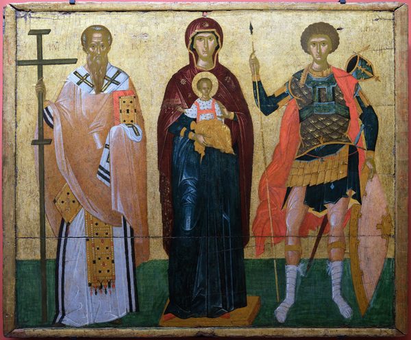 French: La Vierge et l'Enfant entre saint Cyriaque et saint Georges by anonymous