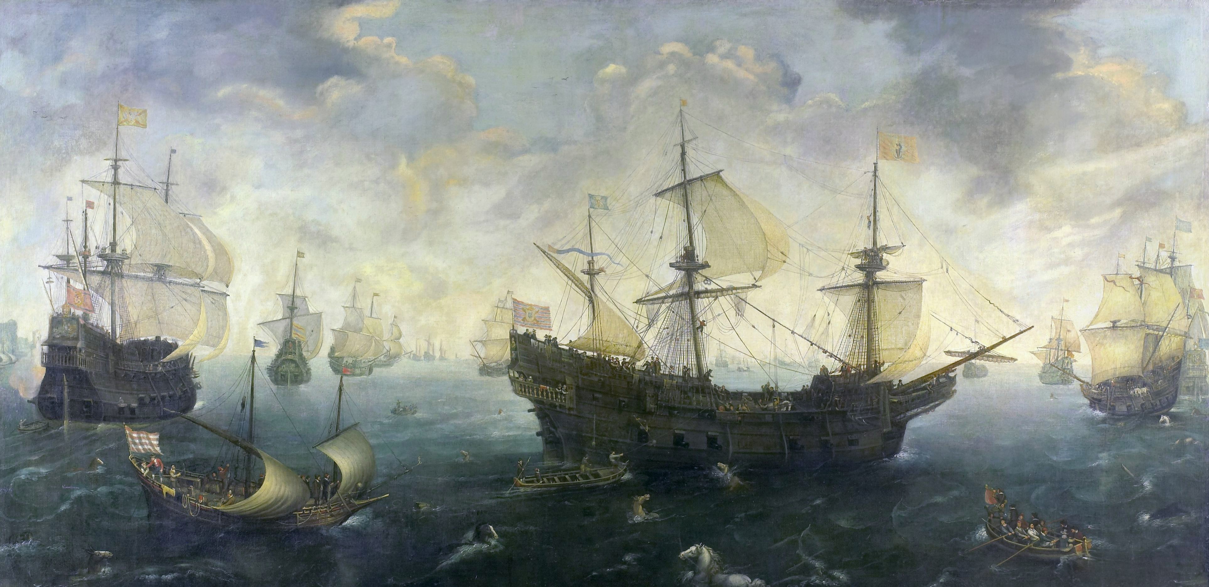 The Spanish Armada off the English coast by Cornelis Claesz van Wieringen