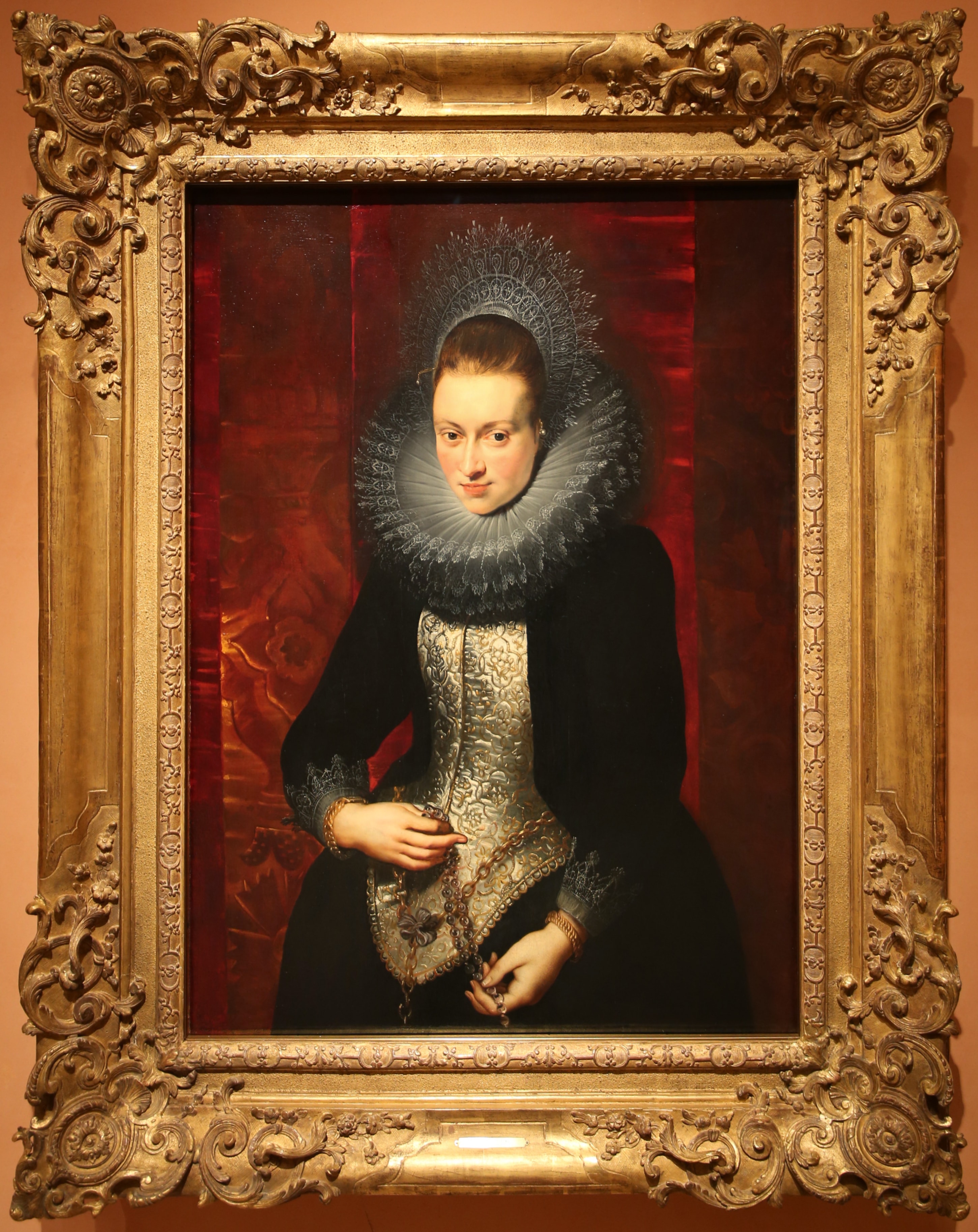 Peter paul rubens, ritratto di una giovane dama con un rosario, 1609-10 ca by Francesco Bini