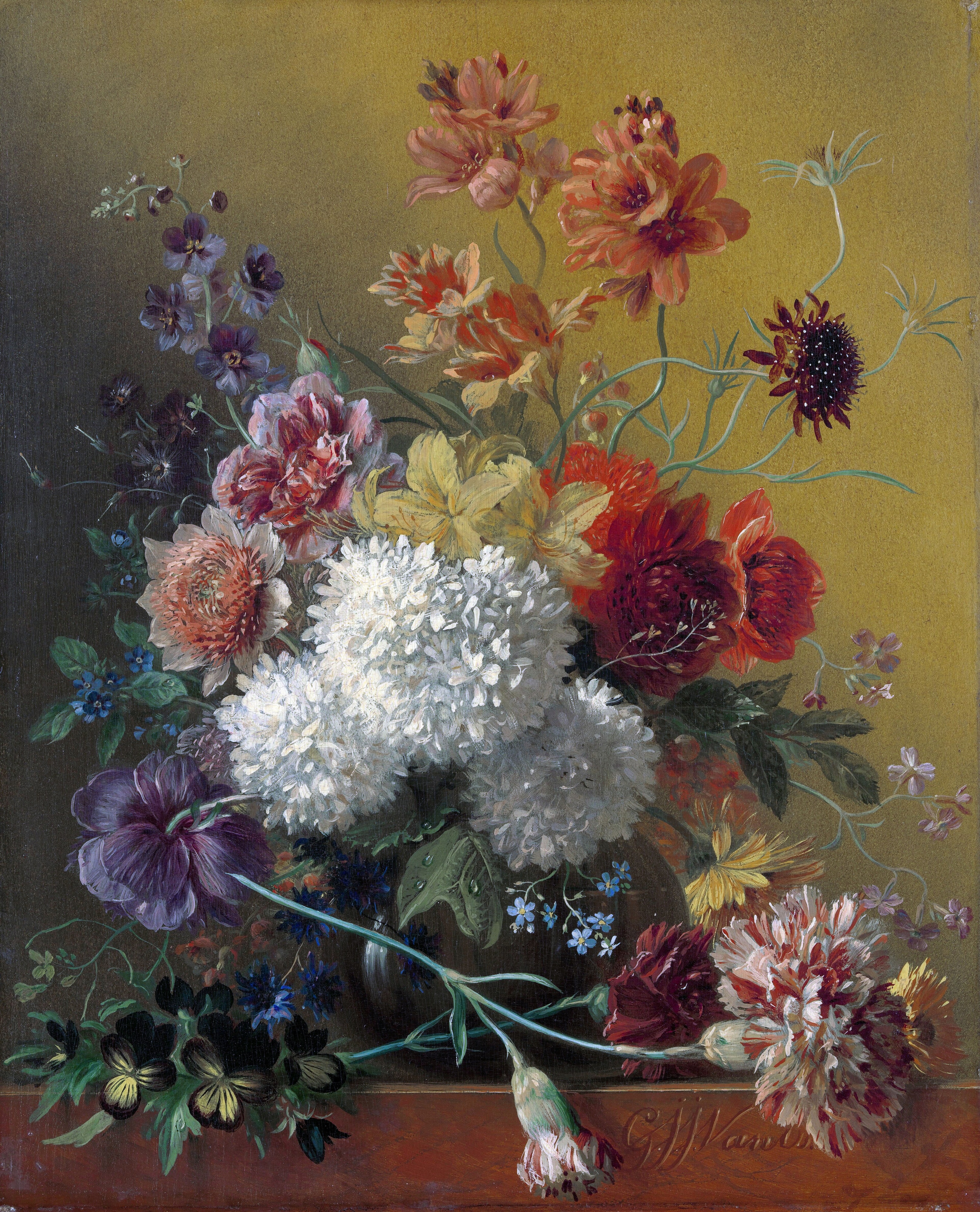 Stilleven met bloemen by Georgius Jacobus Johannes van Os