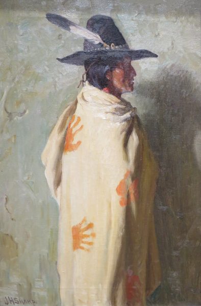 'Indian Wearing Robe' by Joseph Henry Sharp, c. 1910-20, Cincinnati Art Museum by Joseph Henry Sharp