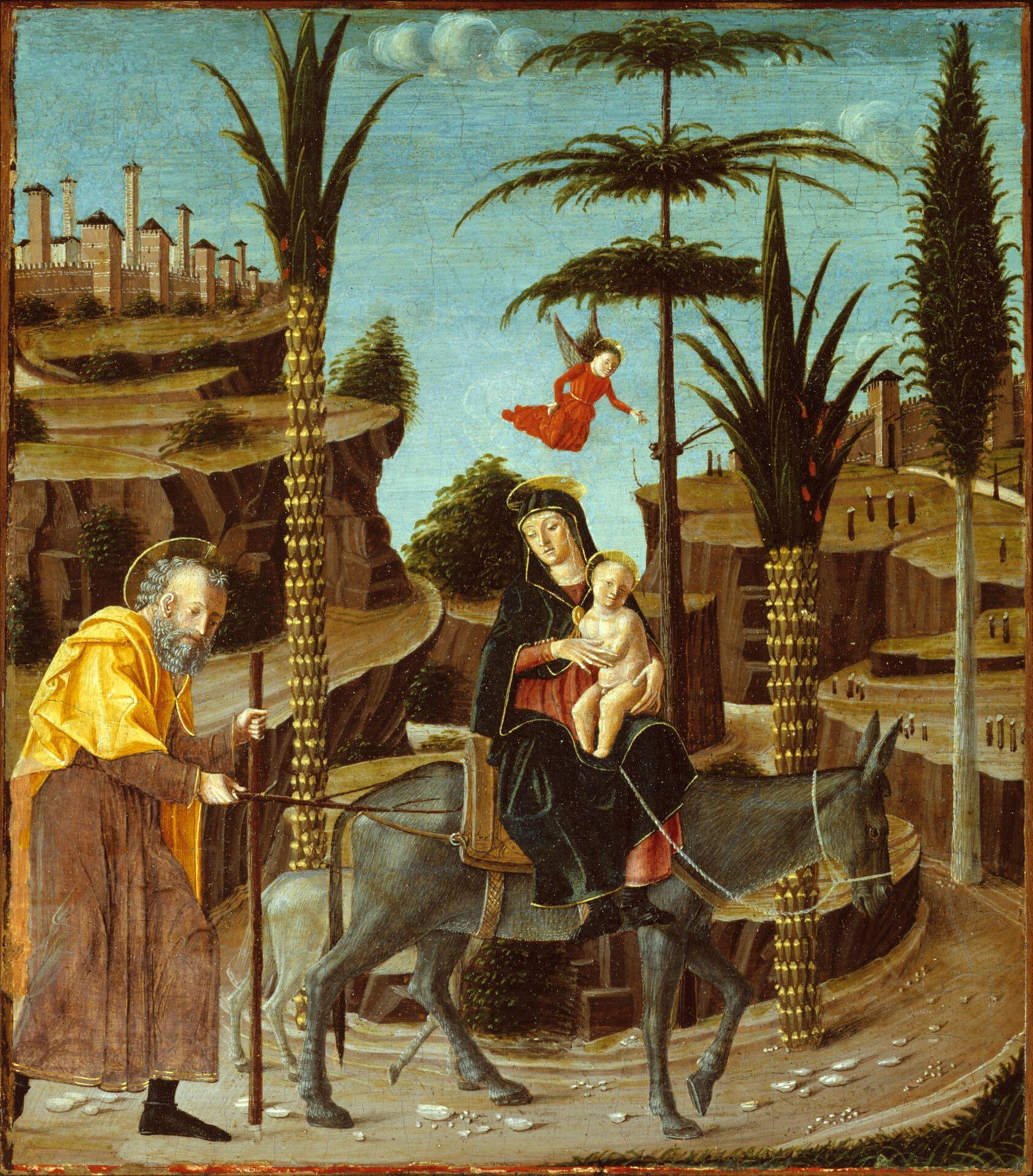 A work made of tempera on panel.