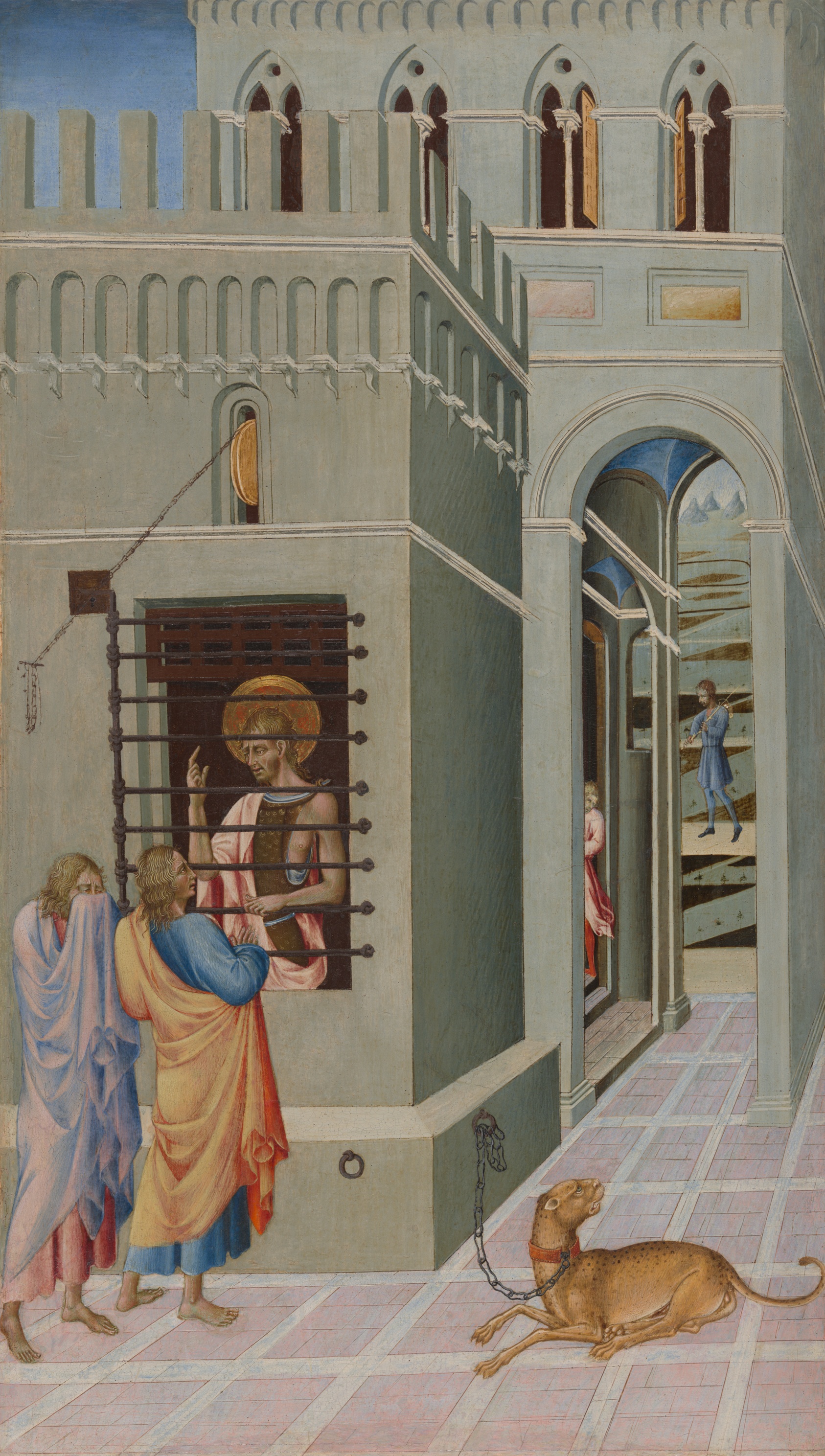 A work made of tempera on panel.