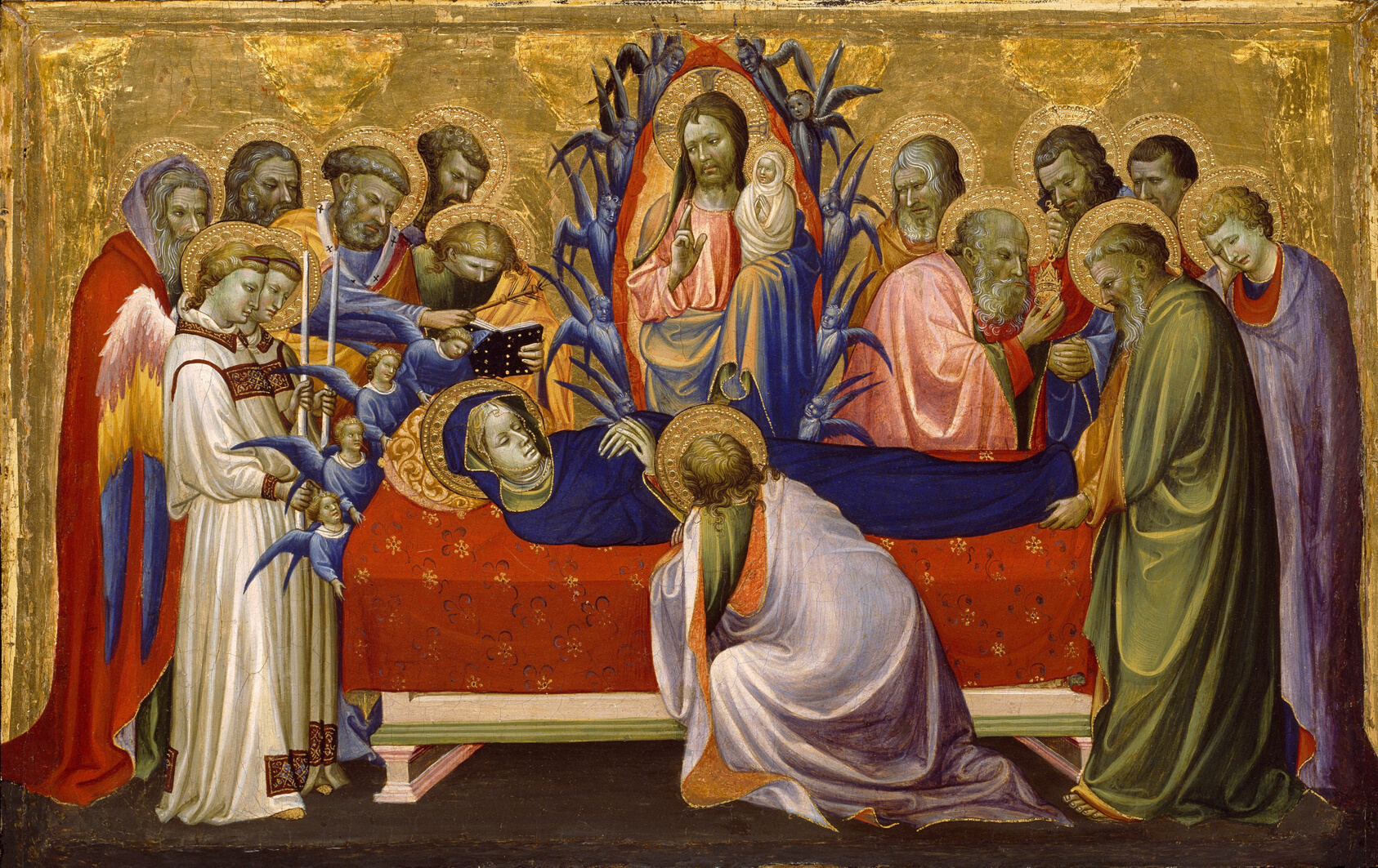 A work made of tempera on panel.