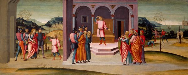 A work made of tempera on panel.