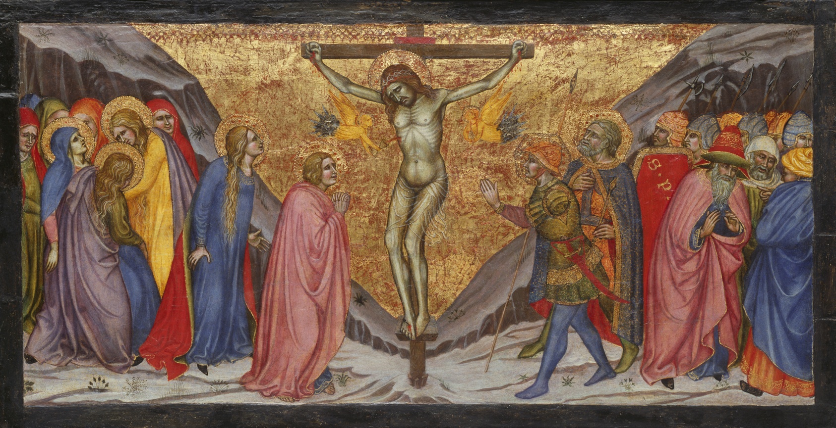 A work made of tempera on panel.