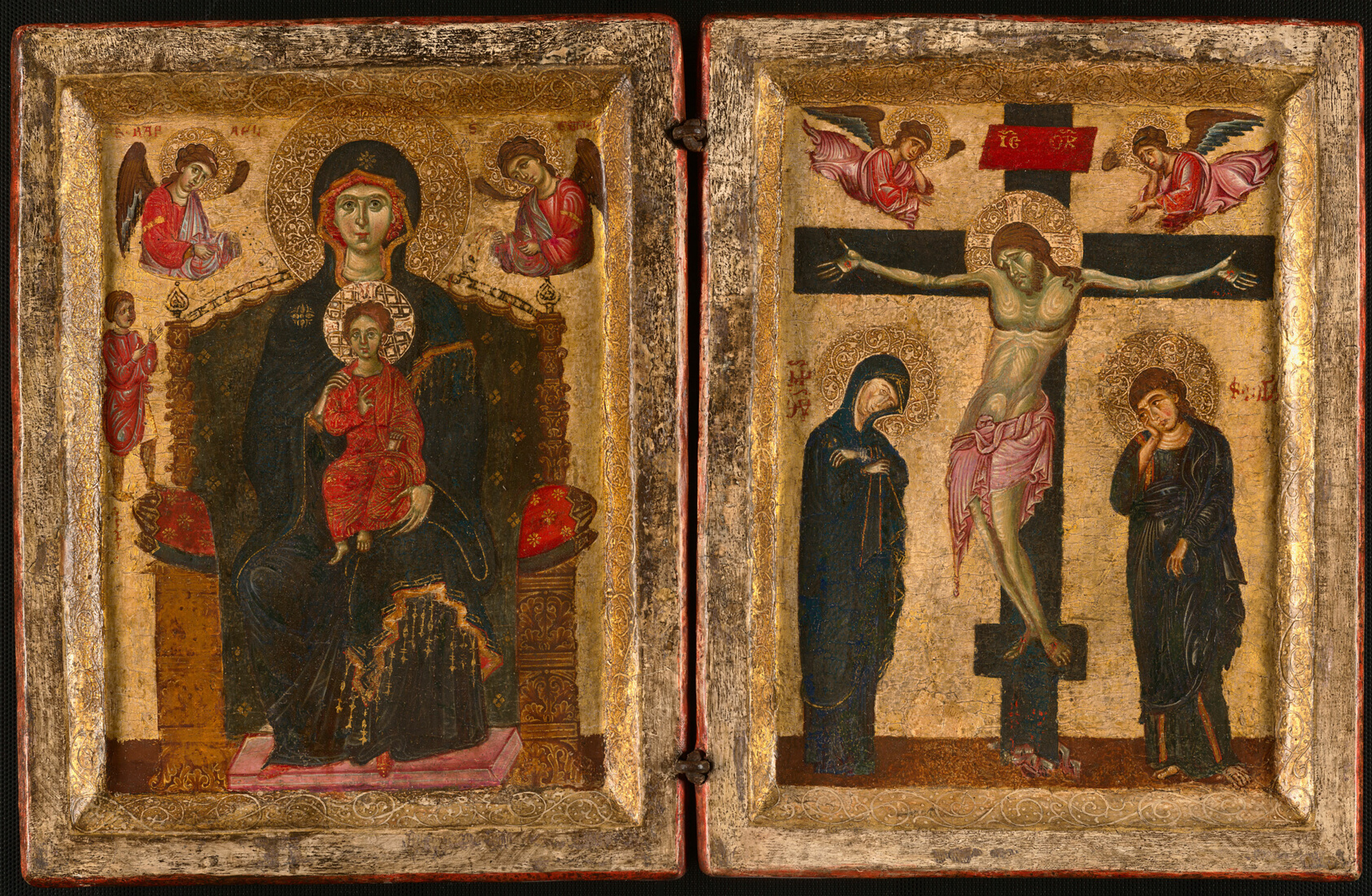 A work made of tempera on panel.
