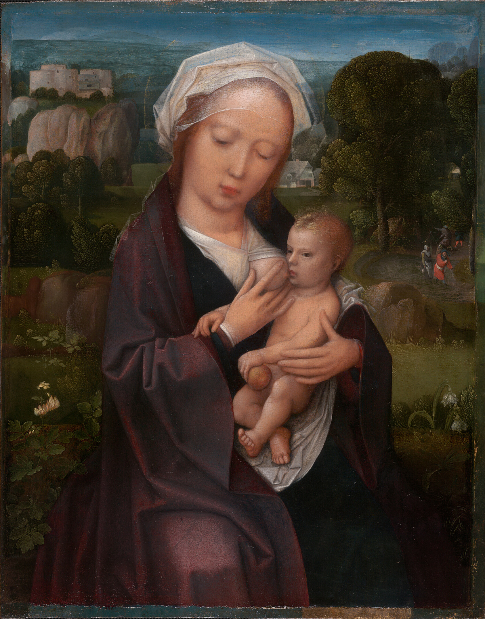A work made of oil on panel.