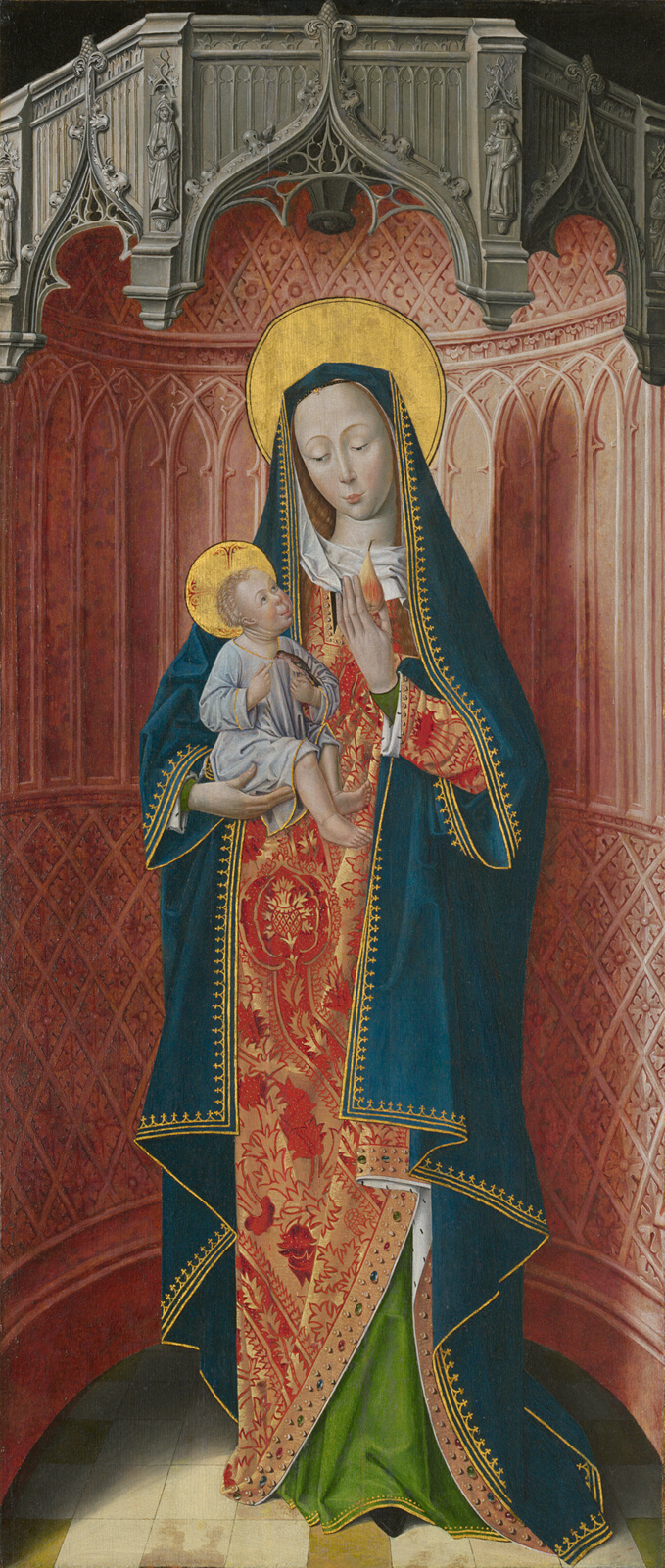 A work made of oil on panel.