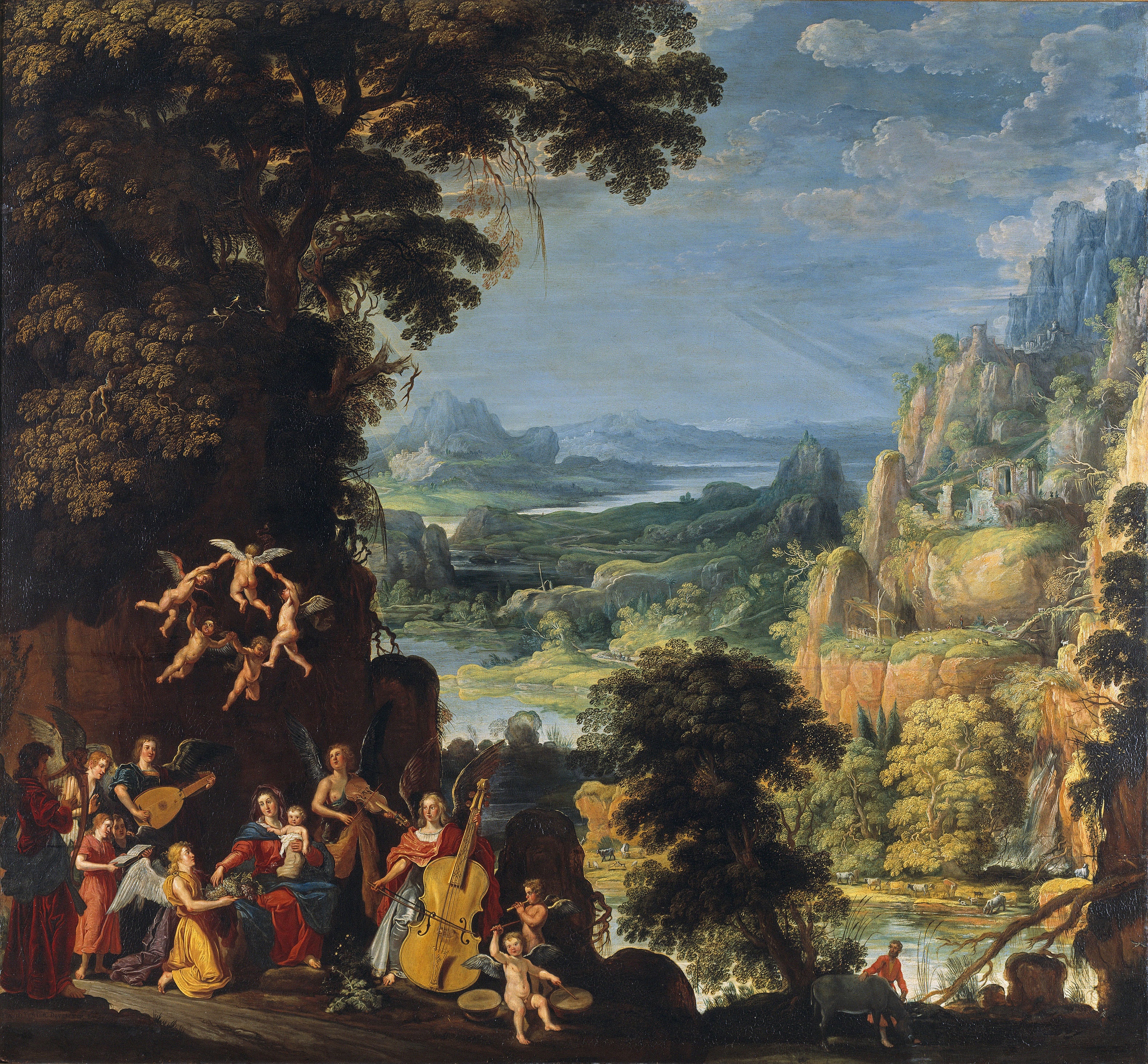 Landscape with the flight into Egypt by David Teniers the Elder