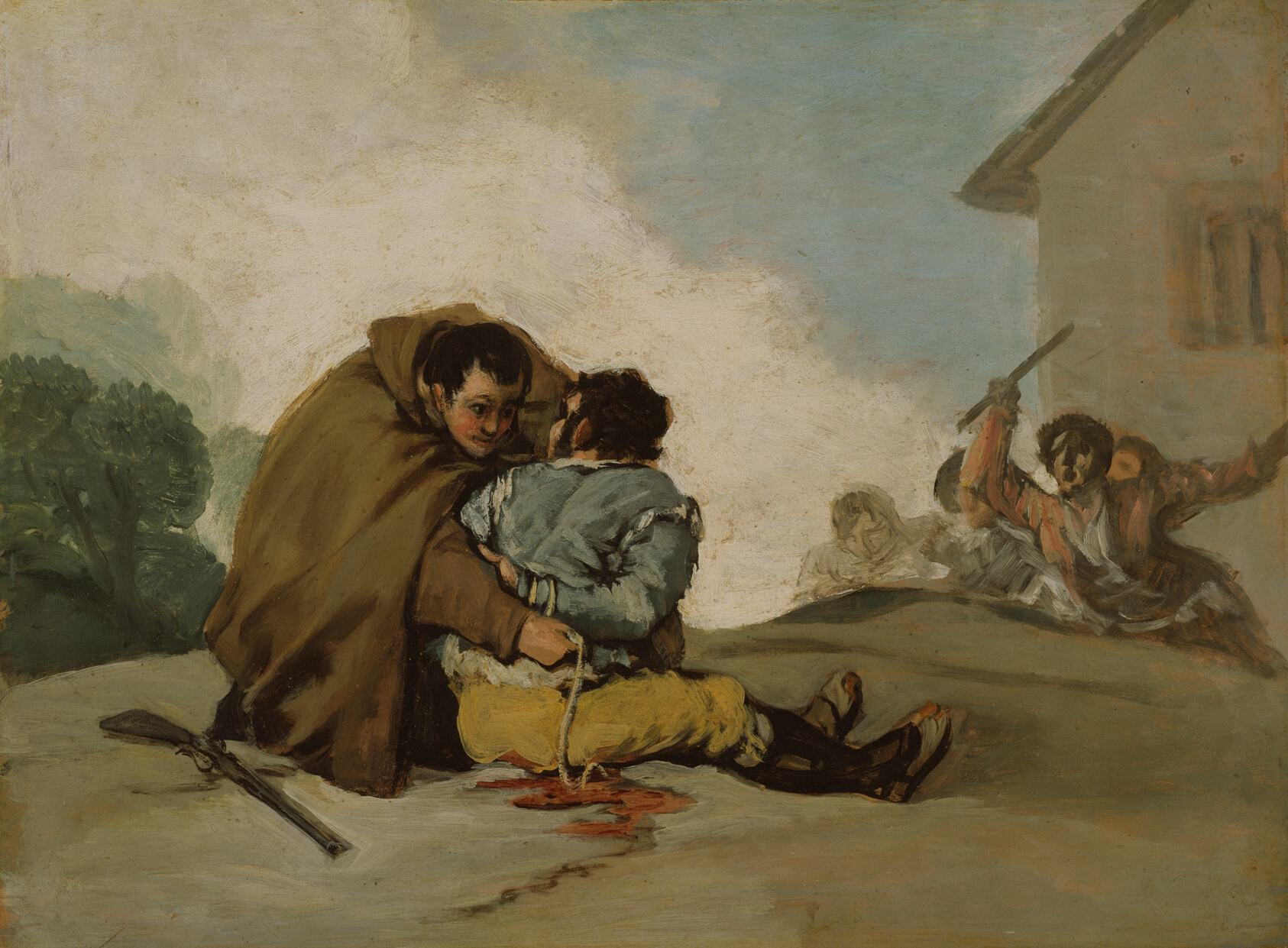 A work made of oil on panel.