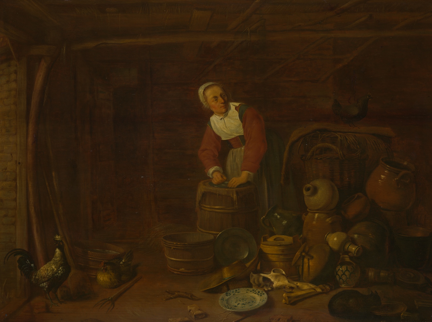 A work made of oil on panel.