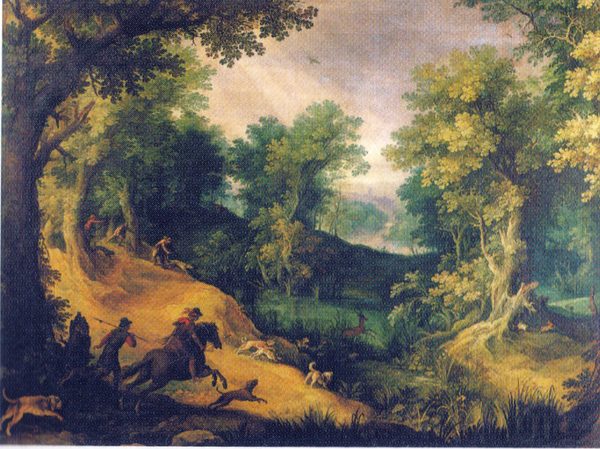 Stag hunt by Paul Bril
