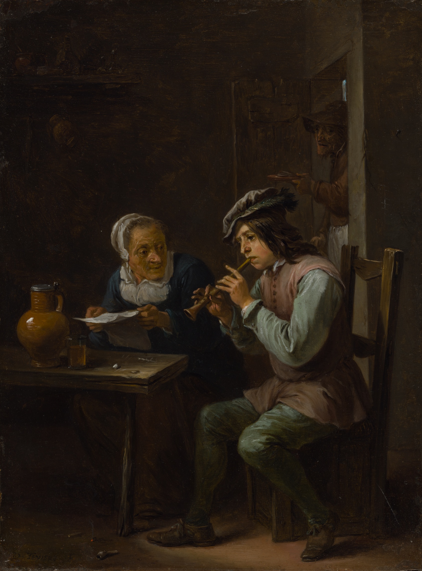 A work made of oil on panel.