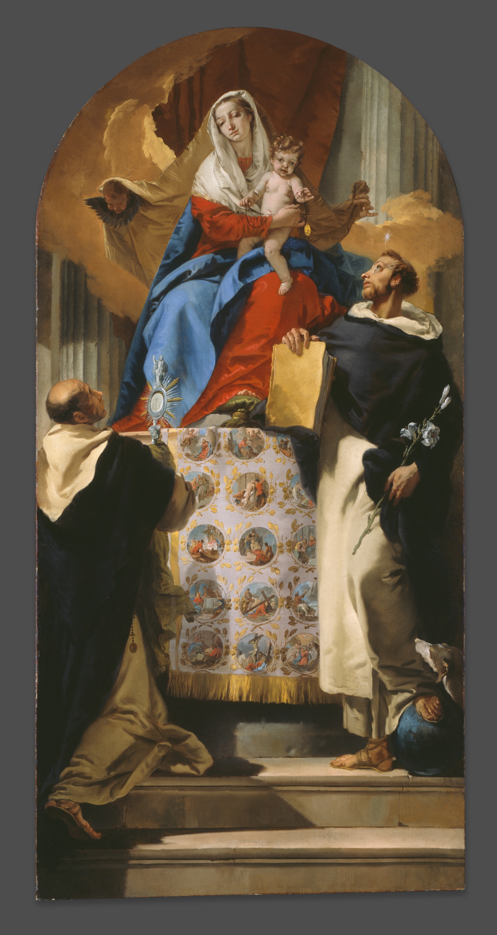 A work made of oil on canvas.