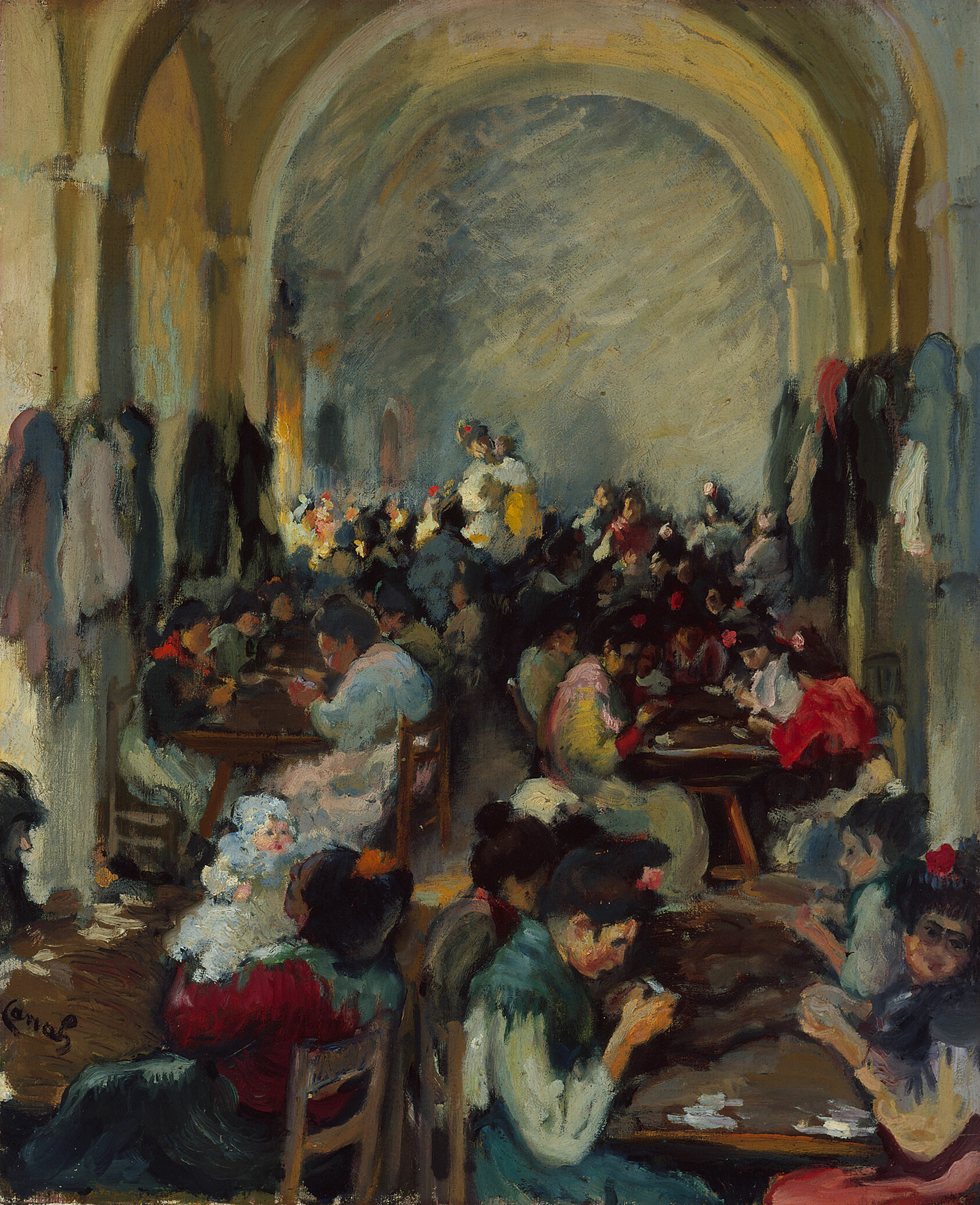 A work made of oil on canvas.